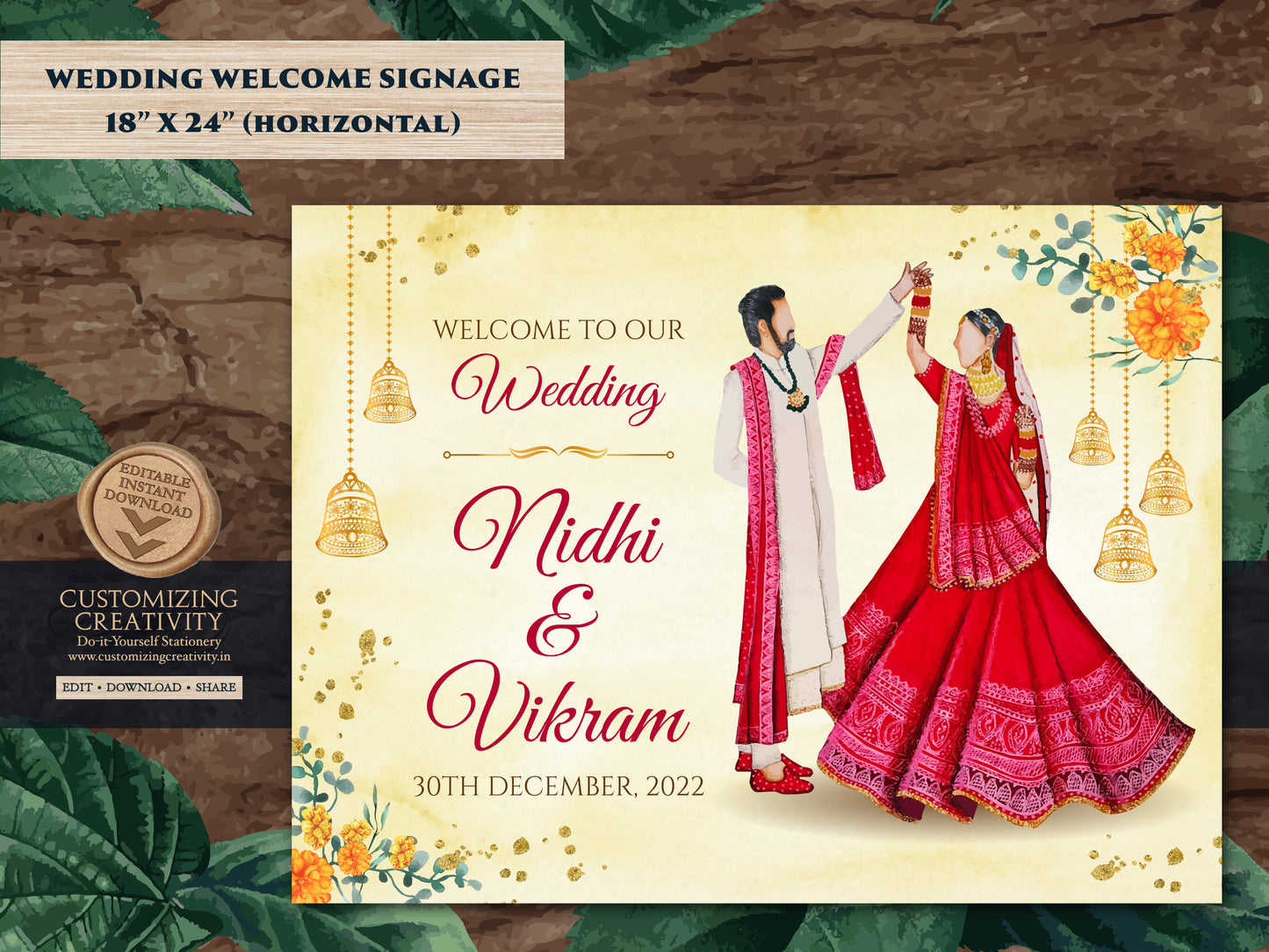 Phera Welcome Sign as Indian Wedding Welcome Board, Hindu Welcome Signage, Indian Wedding Ceremony sign Punjabi, Hindu Wedding Indian couple