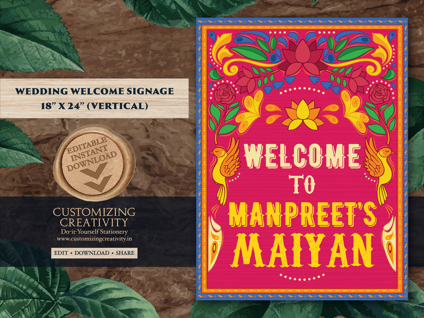 Maiyan Signs as Bollywood Night Sign Welcome, Maiyaan Welcome signs as Truck Indian sign, Maiyyan signs as Punjabi Welcome sign decor Indian