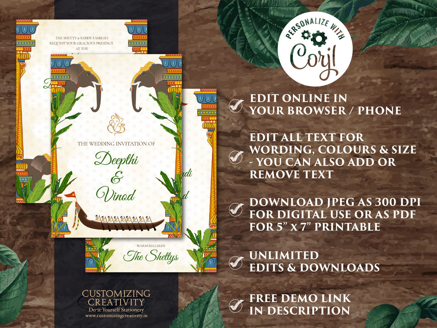 Tamil Wedding cards & Tamil wedding invitation, South Indian Wedding invitation as Tamil Wedding invite, South Indian Wedding cards Telugu