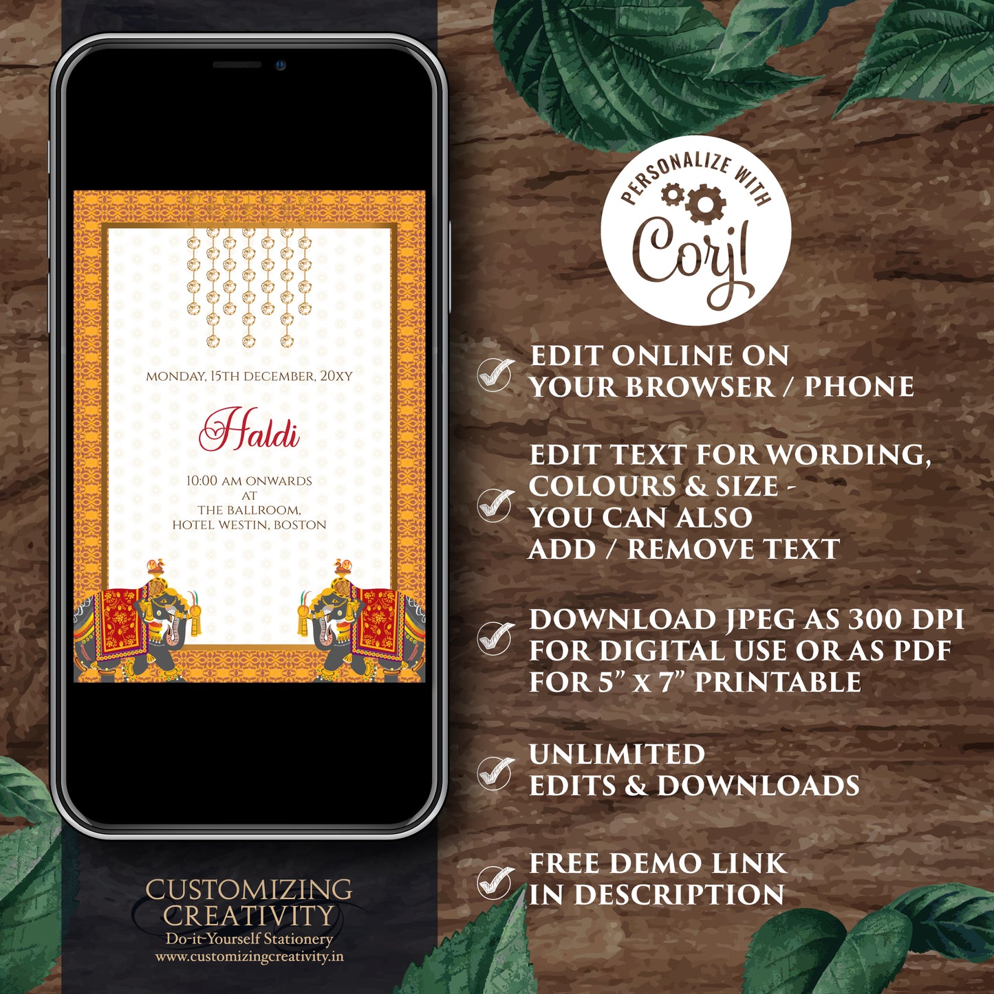 Gujarati Kankotri Indian wedding invitation, Hindu wedding invite as Digital Hindu Wedding card, Hindu wedding invitation Indian wedding