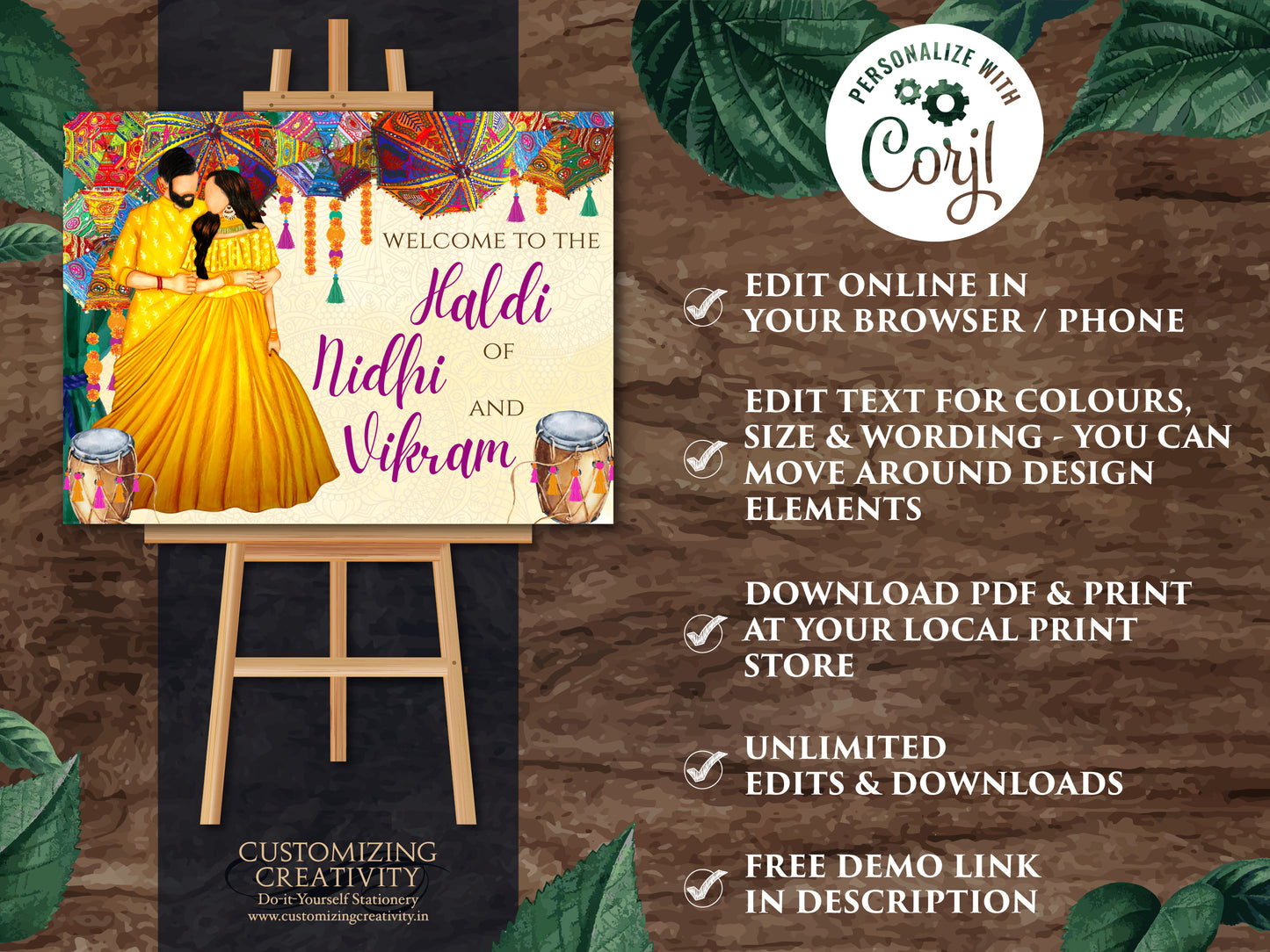 Couple Haldi signages & Pithi signages, Haldi decoration as Haldi decor sign, Holud signages, Welcome to Haldi Signs as Haldi Welcome Signs