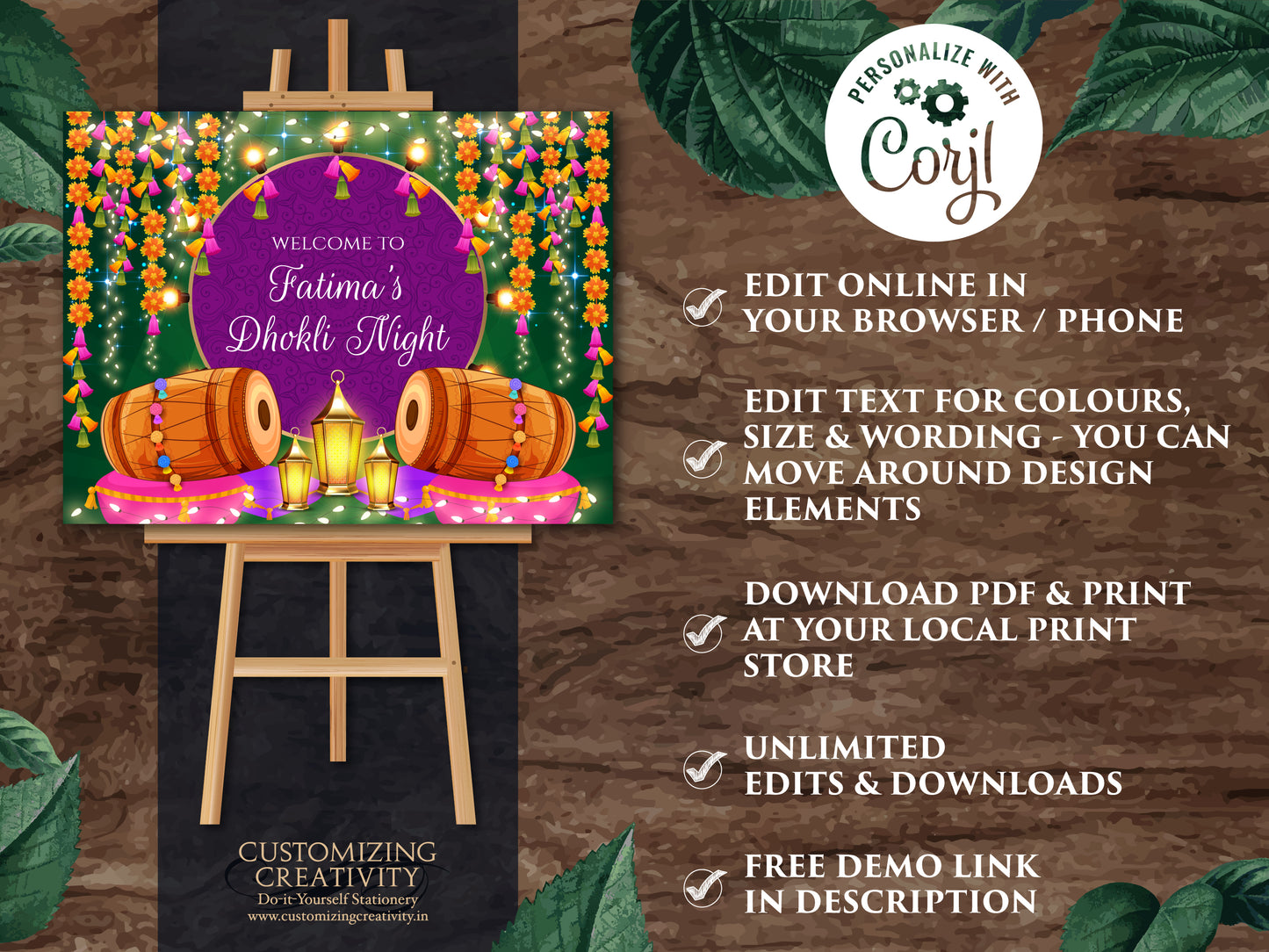 Dholki Welcome Sign as Dholki decor, Dholki Sign & Dholki decoration, Mehndi Welcome sign as Mehndi sign, Mendhi sign as Mendhi welcome sign