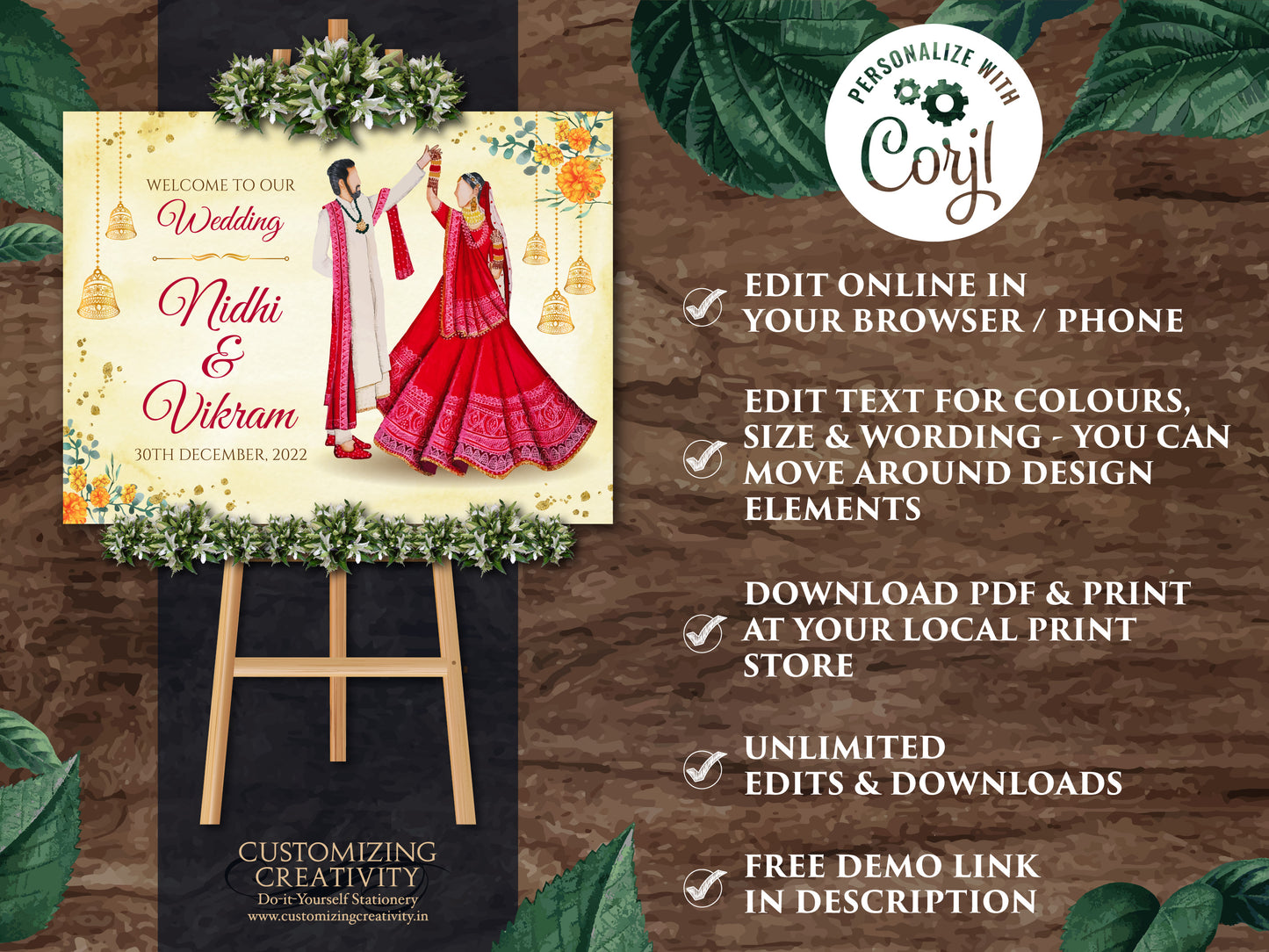 Phera Welcome Sign as Indian Wedding Welcome Board, Hindu Welcome Signage, Indian Wedding Ceremony sign Punjabi, Hindu Wedding Indian couple