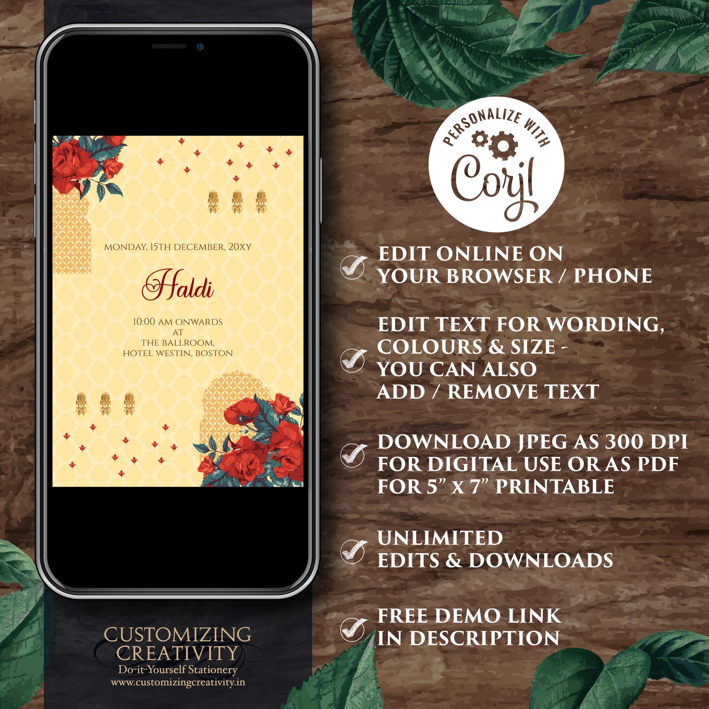 Indian wedding invite Digital Hindu Wedding card, Indian Wedding invitation as Indian wedding card, Hindu invitation as Hindu wedding invite