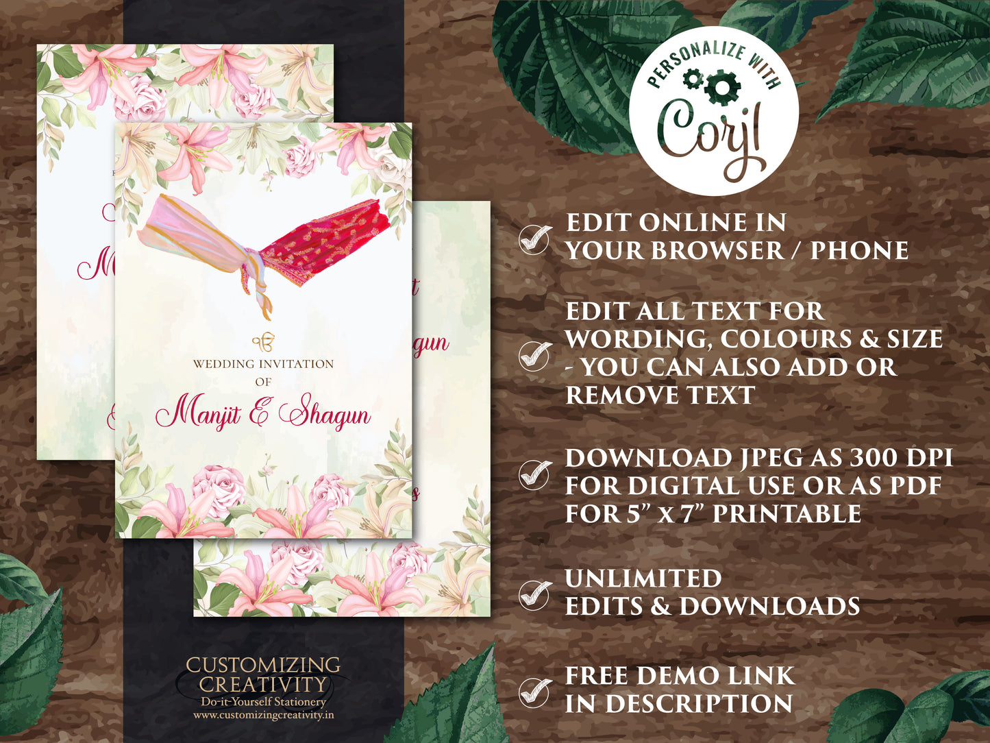 Sikh wedding cards Punjabi invitations, Anand Karaj invitations & Sikh wedding invitations, Punjabi wedding cards as Anand Karaj invites