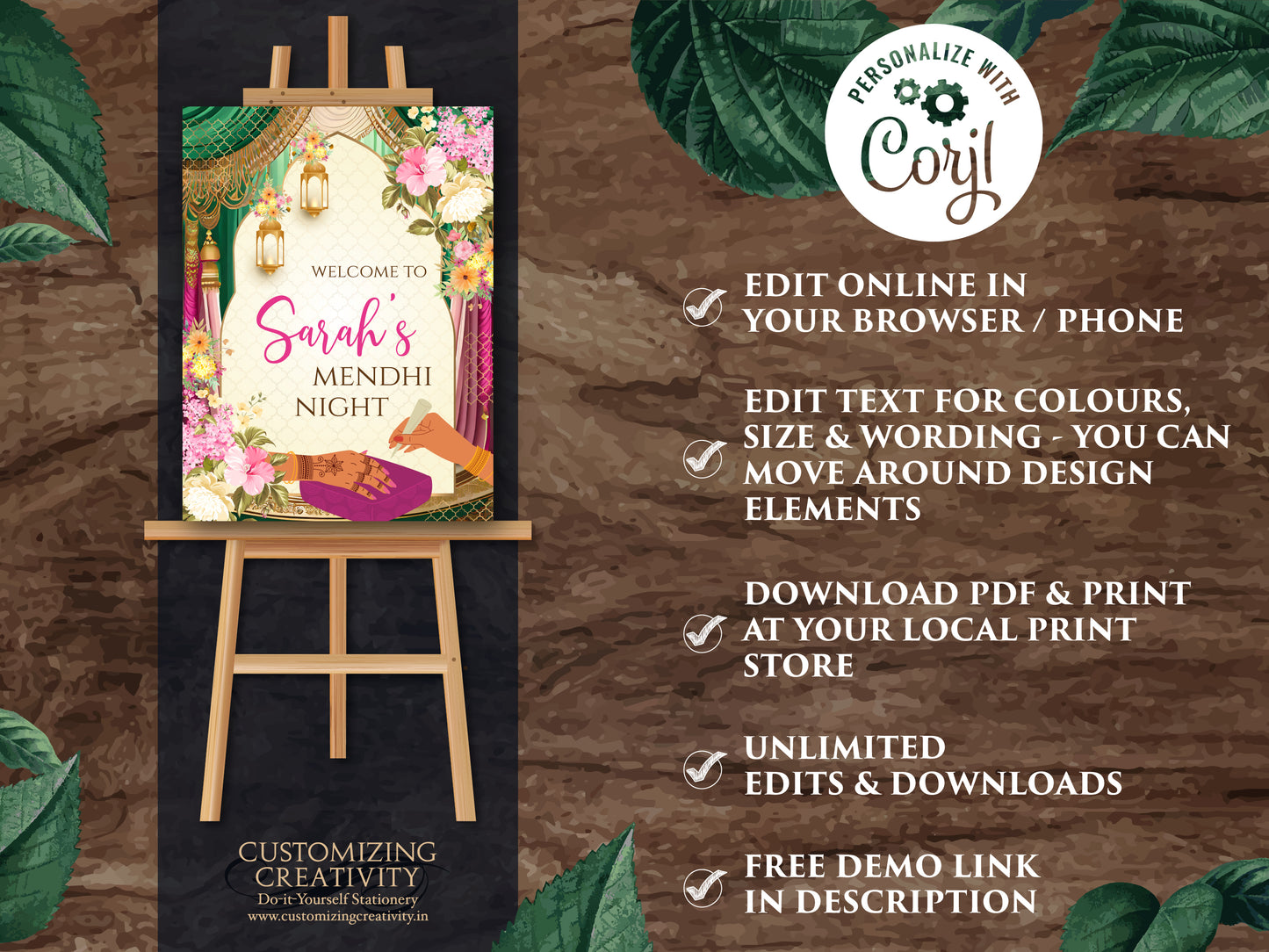 Mehndi welcome signs as Mehndi decor, Mehndi posters & Mehendi Welcome Sign, Mehndi sign as Mehendi signs, Mendhi welcome sign Mendhi sign