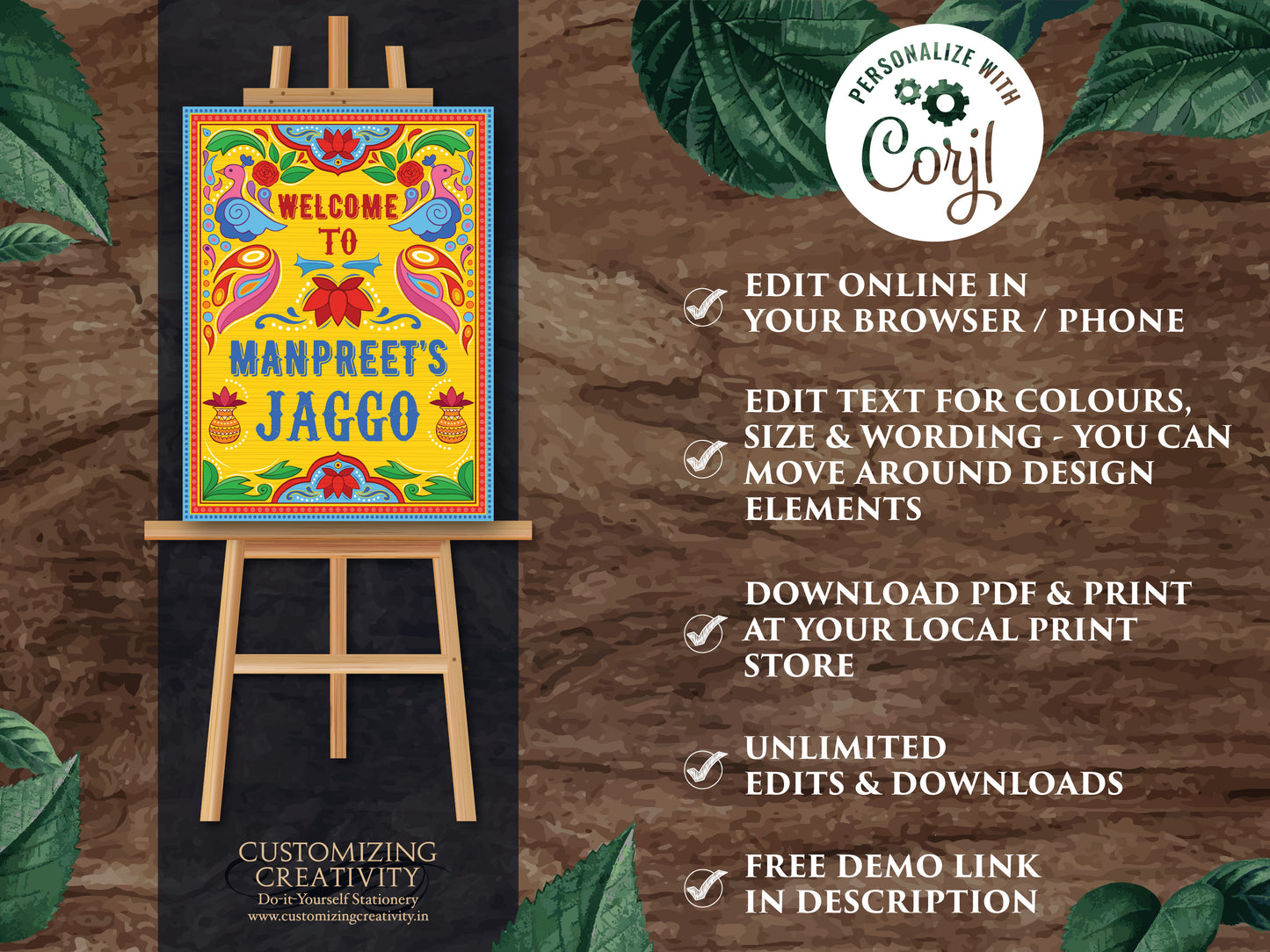 Jaggo Welcome Signs as Punjabi Art sign decor, Jaggo signs Truck Art Indian as Bollywood Poster sign, Jago sign Welcome as Sikh Welcome sign
