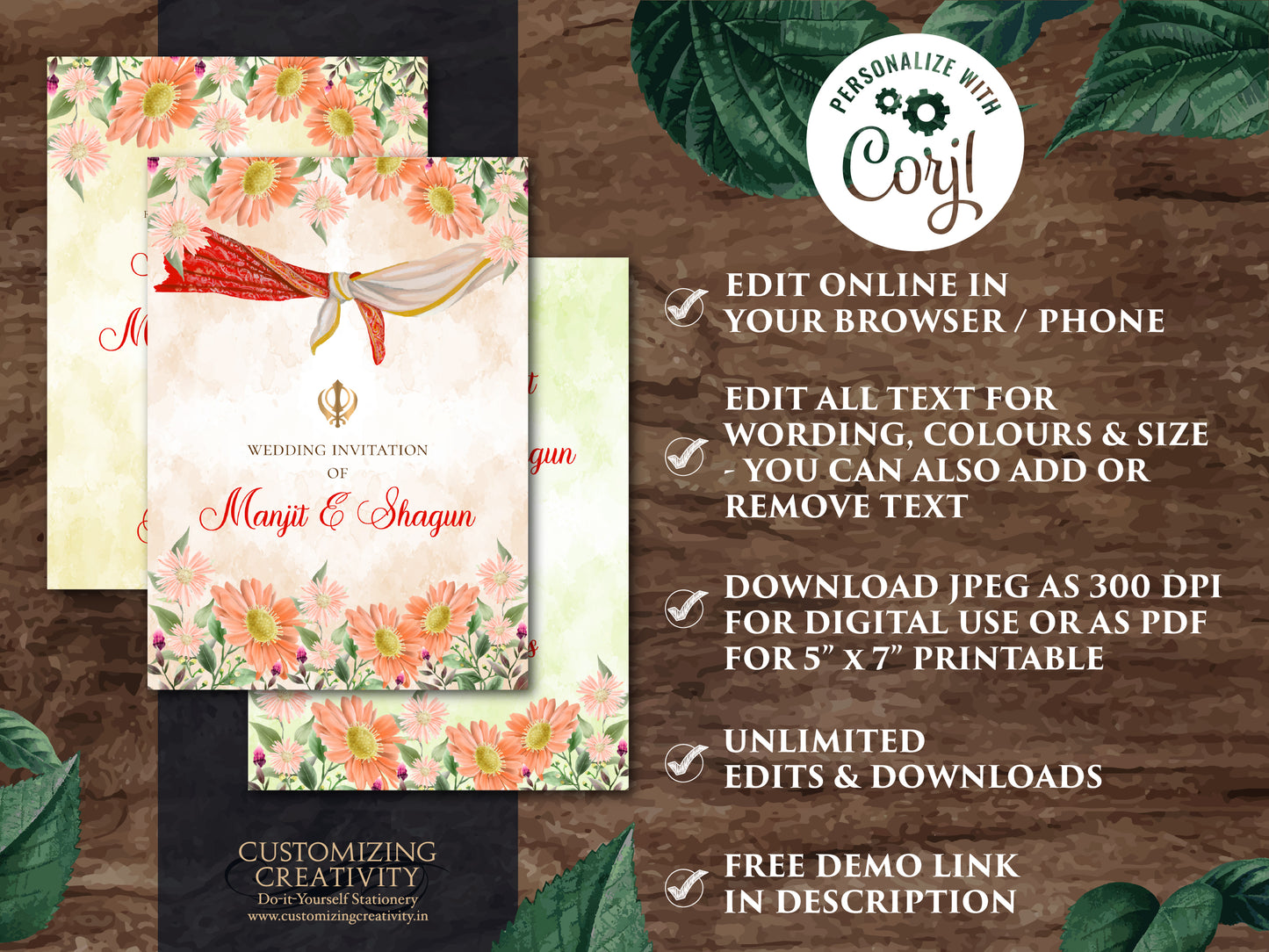Sikh wedding cards Anand Karaj invitations, Punjabi wedding cards & Sikh wedding invitations, Punjabi invitations as Anand Karaj invites