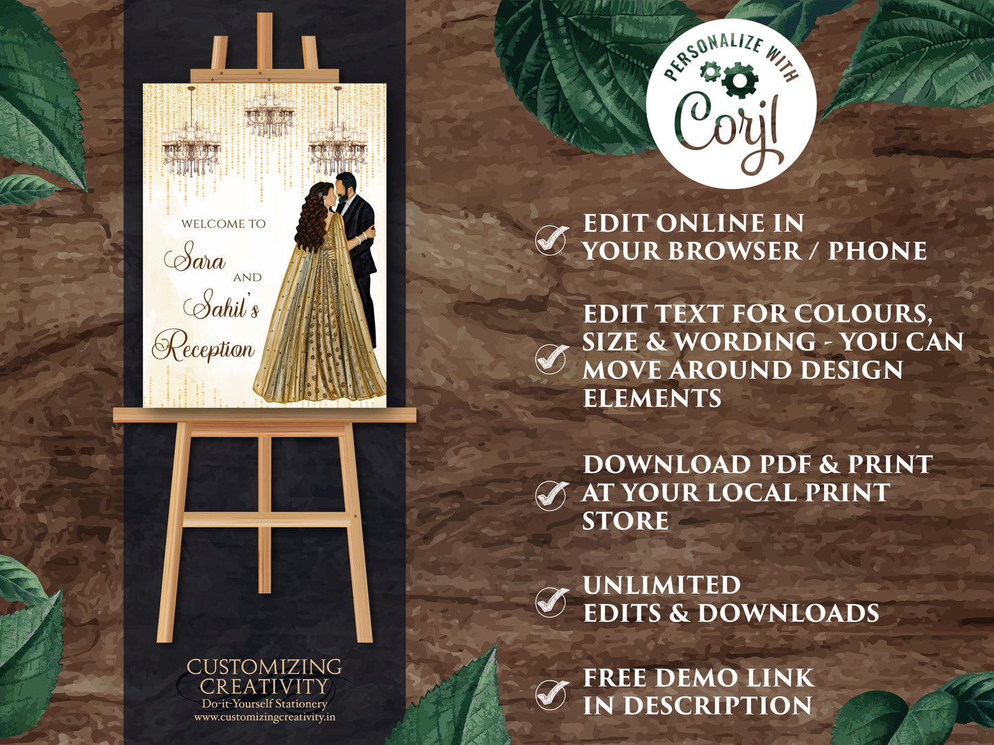 Indian Reception sign & Indian Wedding Reception sign, Indian Reception Welcome signs as Welcome to Reception sign, Indian Reception signage