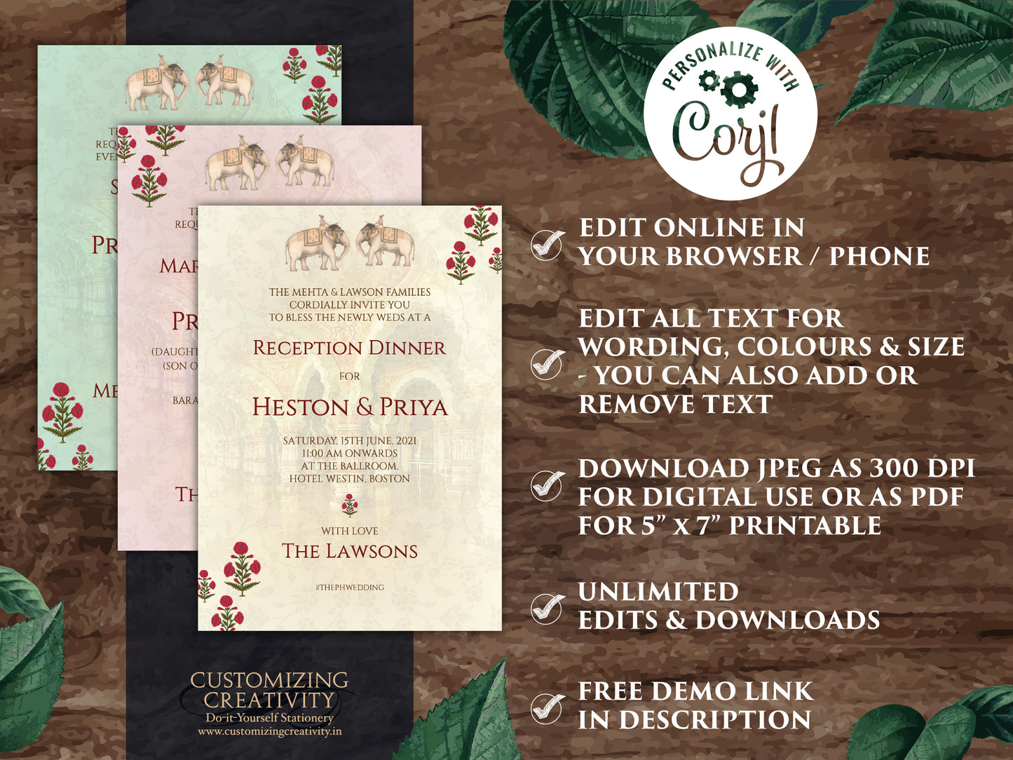 Elephant invitations Wedding as Indian Elephant invite, Royal Wedding card Pastel & Hindu Wedding card Elephant, Indian invitations Elephant