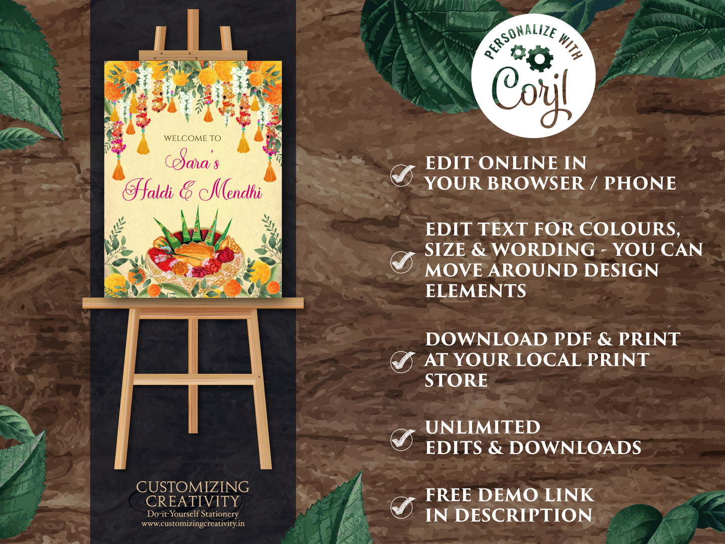 Haldi Welcome Signs & Mehndi decor signs, Haldi decoration, Mehndi posters as Welcome to Haldi Sign, Mehndi Welcome sign as Mehendi signs