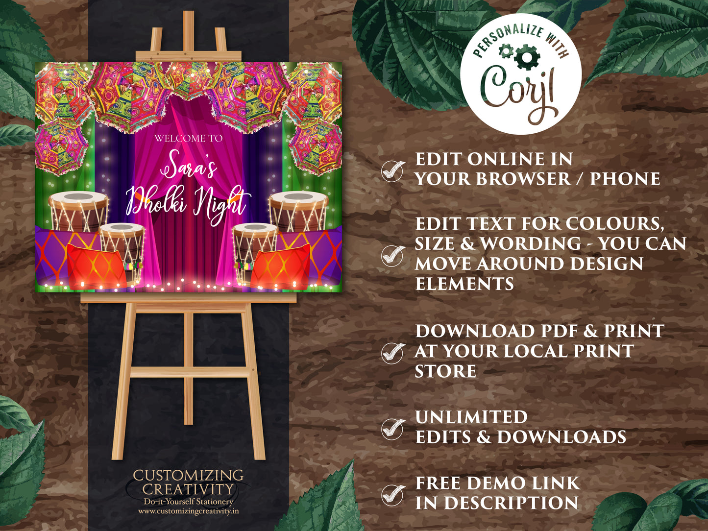 Muslim Dholki Decor signs & Dholki Night Signs, Dholki Welcome Signs as Dholak Welcome signs, Dholak Night signs as Punjabi Dholki signs