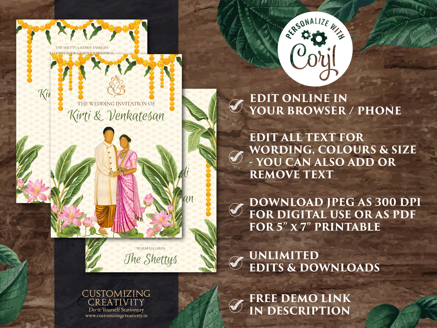 Tamil Wedding invites & Tamil wedding cards, South Indian Wedding invitation as Tamil Wedding invitations, South Indian invitations Tamil