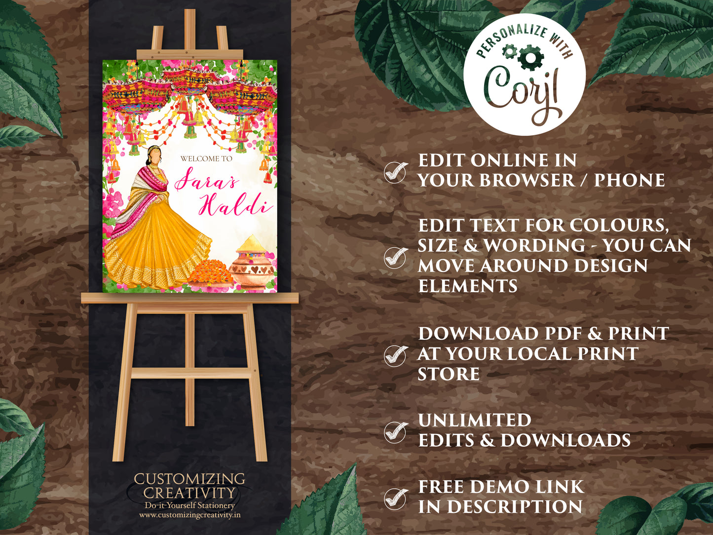 Haldi Welcome signs & Haldi decoration, Haldi Signs as Haldi decor, Welcome sign for Haldi as Pellikuthuru Sign, Welcome to Pithi signages