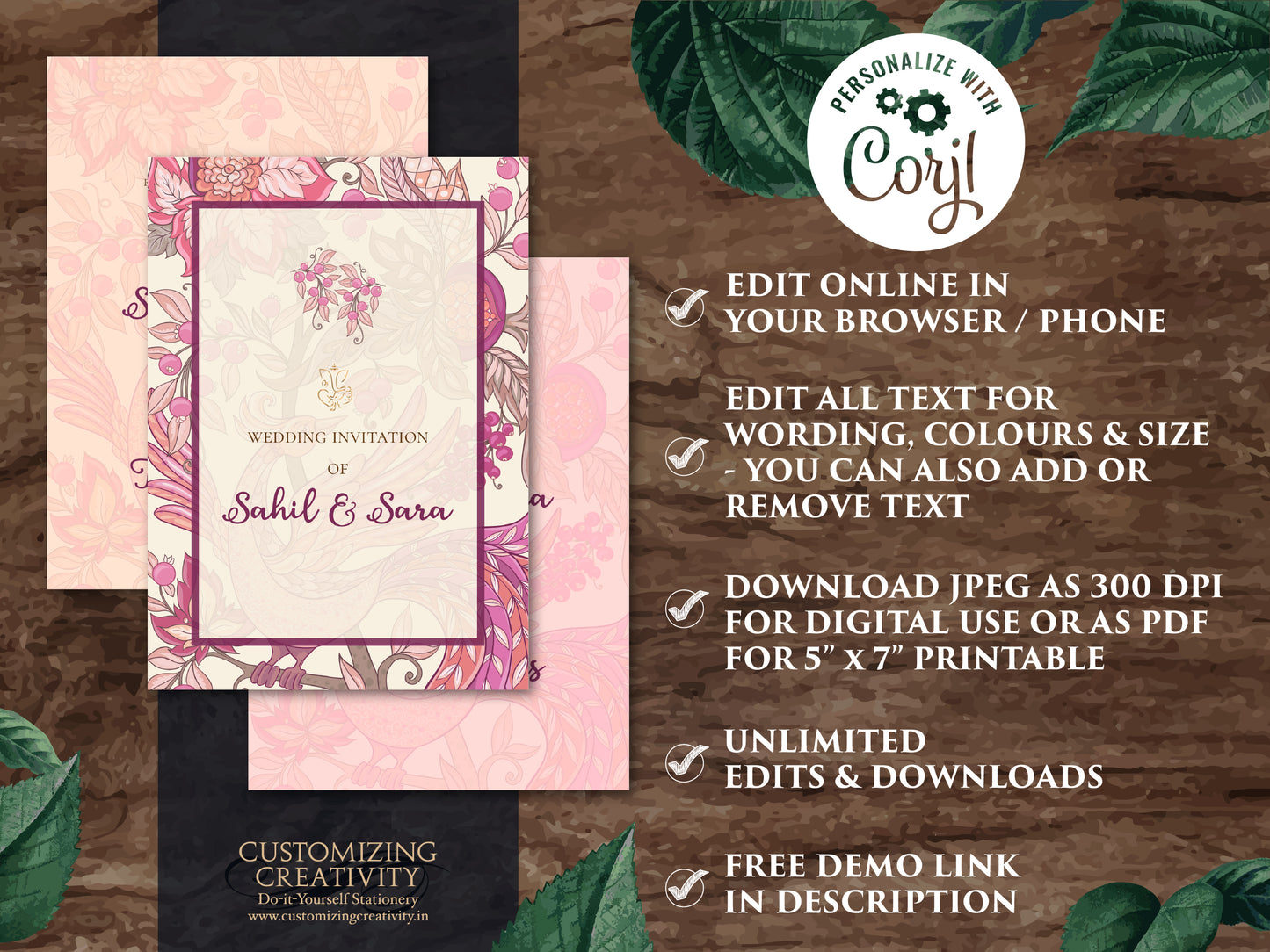 Digital Hindu Wedding Invitation Indian invite, Indian Wedding cards & Indian wedding invitation, Hindu wedding card as Hindu Wedding invite