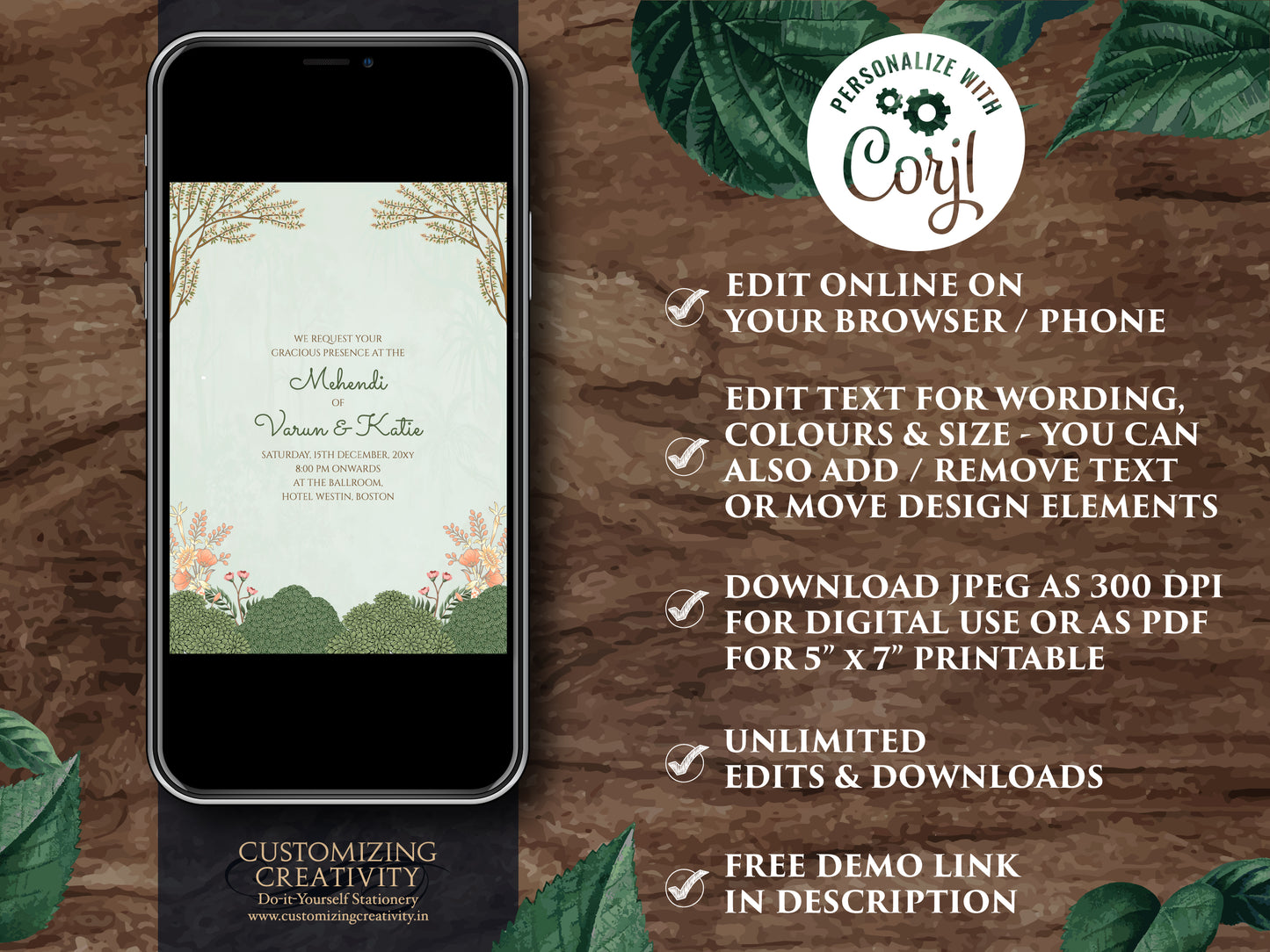 Digital Indian wedding invitation Hindu Wedding card, Indian wedding card as Indian Wedding invite, Hindu invitation as Hindu wedding invite