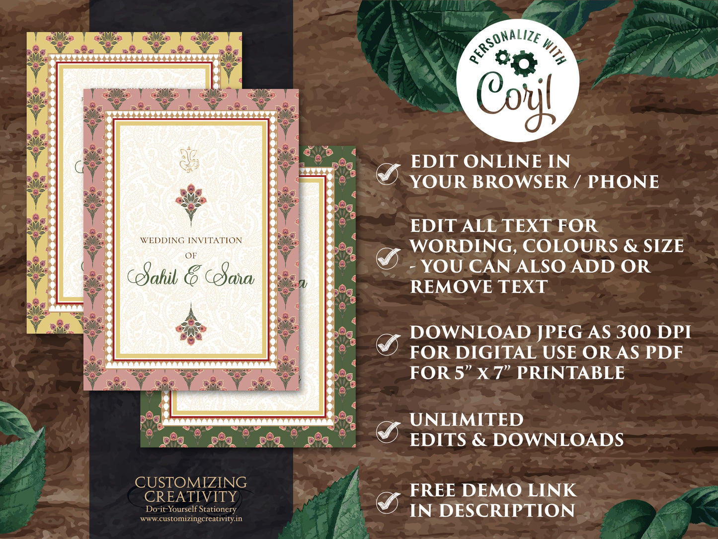 Digital Indian Wedding cards & Indian wedding invitation, Hindu wedding card as Hindu Wedding invite, Hindu Wedding Invitation Indian invite