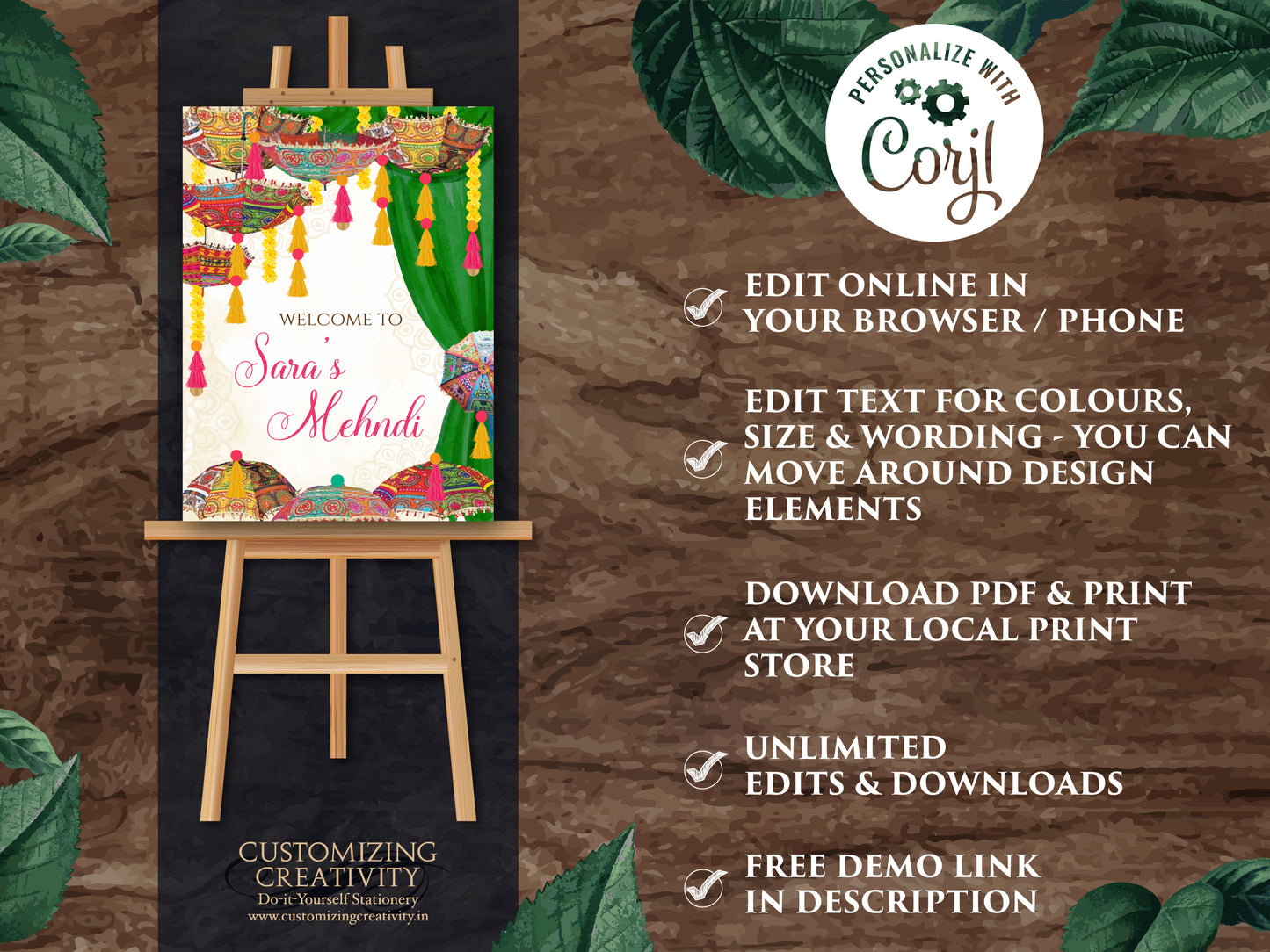 Mendhi Welcome signs & Mehndi decor sign Umbrella, Mendhi Signs as Mehndi poster, Mehndi Umbrella Desi decor as Mehendi signs, Mehndi signs
