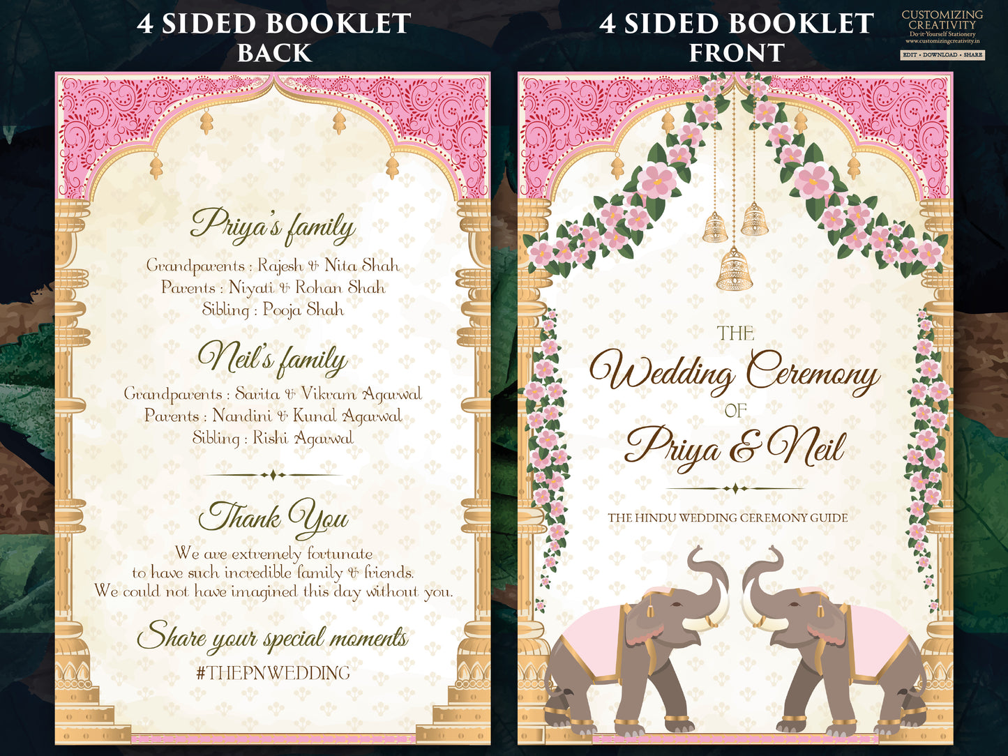Gujarati Wedding program as Indian Wedding guide, Hindu Wedding Program & Indian Wedding program, Indian infographic Hindu wedding timeline