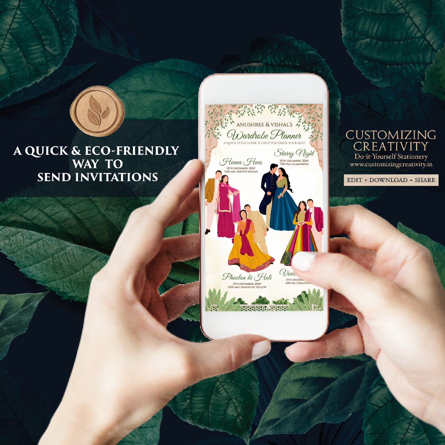 Digital Indian Wedding Wardrobe Planner Hindu Program, Indian Wedding Program & Indian wedding itinerary as Digital Indian wedding Timeline