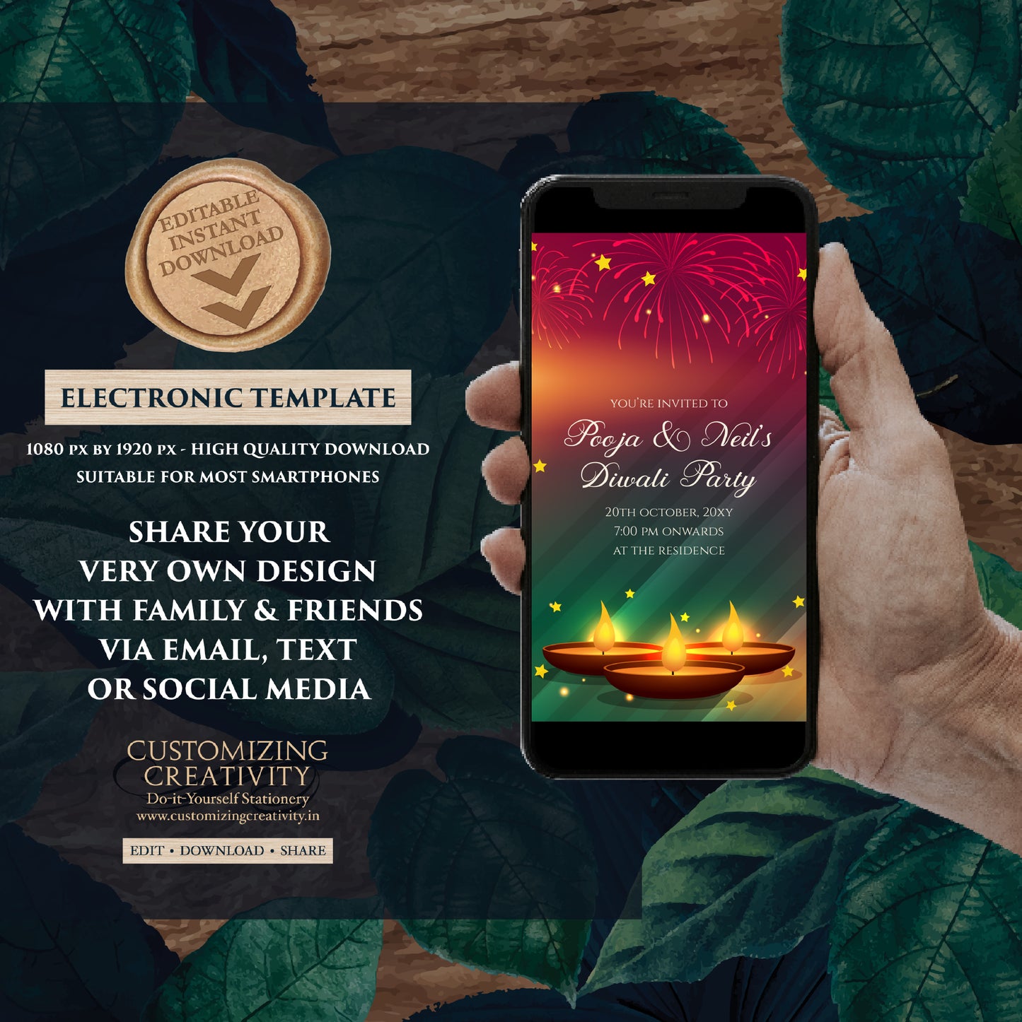 Happy Diwali invite Digital Diwali Party invitation, Diwali invitations Diwali invite as Diwali Dinner invites, Happy Diwali greeting invite