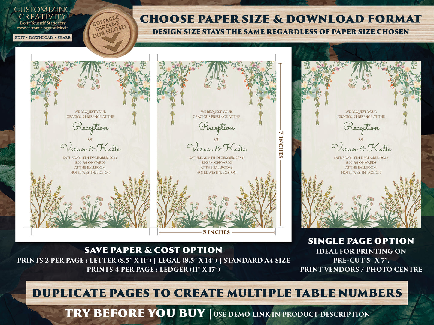 Digital Indian wedding invitation Hindu Wedding card, Indian wedding card as Indian Wedding invite, Hindu invitation as Hindu wedding invite