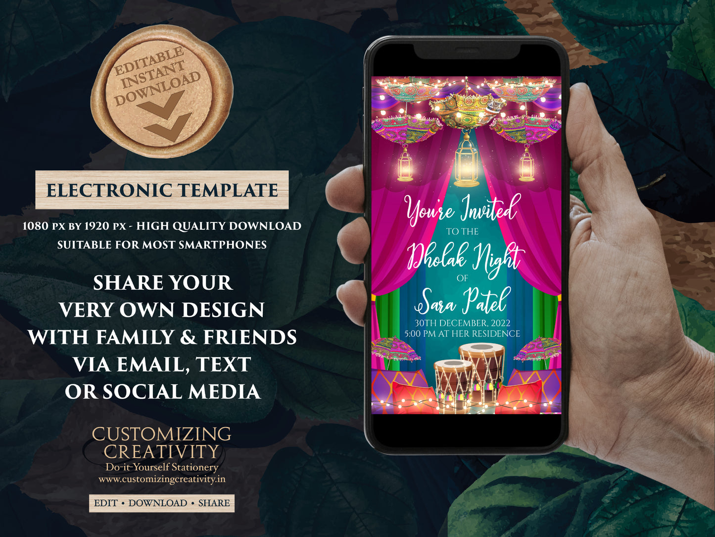 Dholki invitations as Dholki invites, Dholak invitation & Dholak Invite Digital as Dholak night invitations, Pakistani Dholki invite Digital
