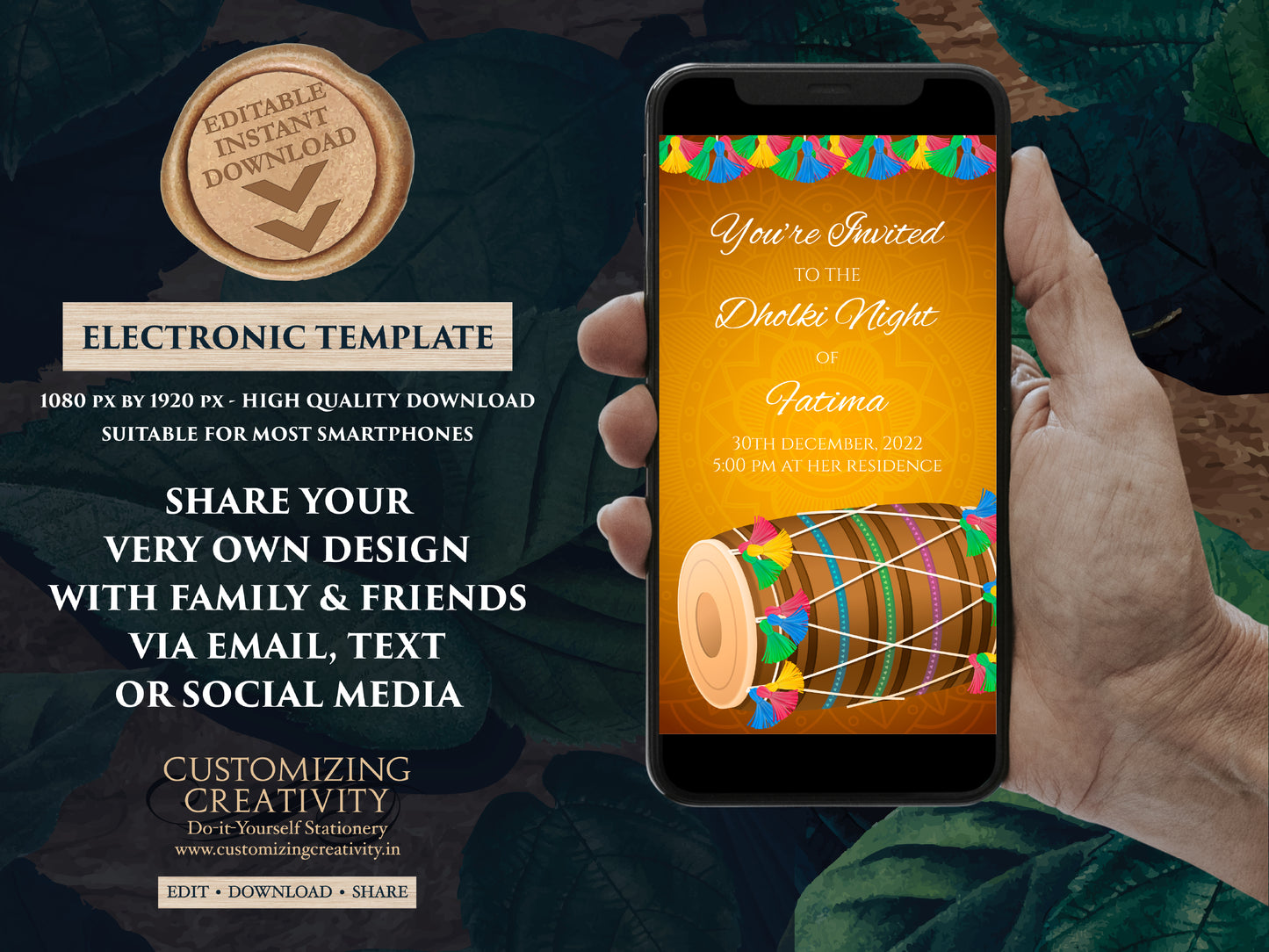Dholak night invitations Muslim, Pakistani Dholak invite electronic as Muslim Dholki invitations, Dholak invitation & Dholki Invites Digital