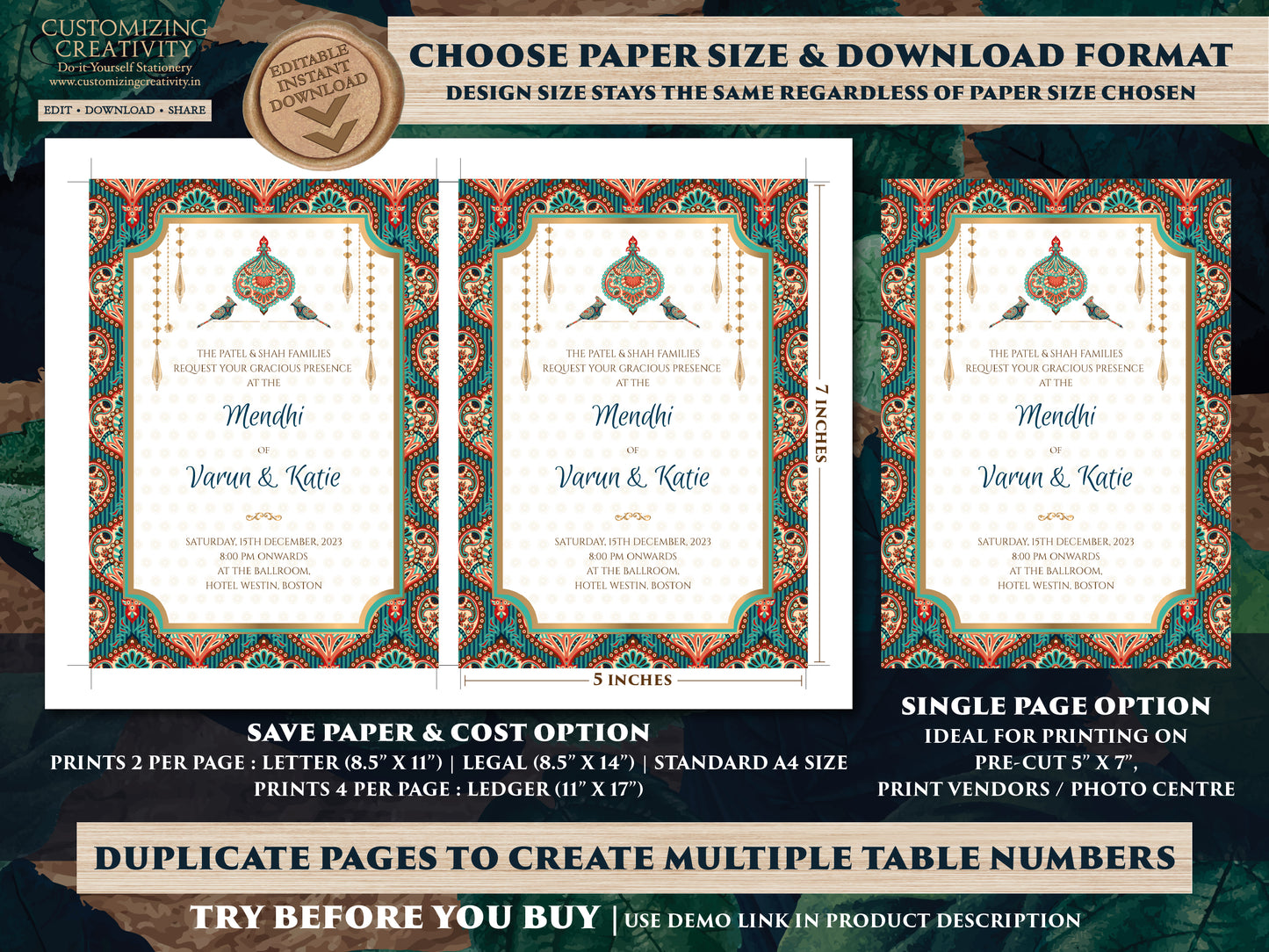 Indian Wedding invites & Indian Invitations, Hindu Wedding invitations as Digital Indian Wedding cards, Hindu Wedding card as Indian invites