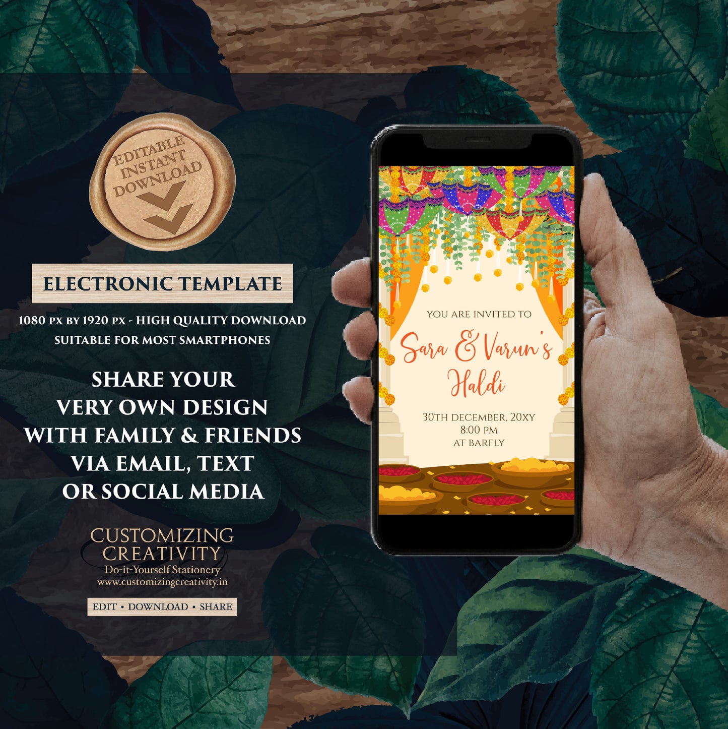 Pithi invitations Mayoun invitations, Haldi invites Digital Haldi invitations & Mehndi invitations, Digital Mayoun invites as Pithi invites