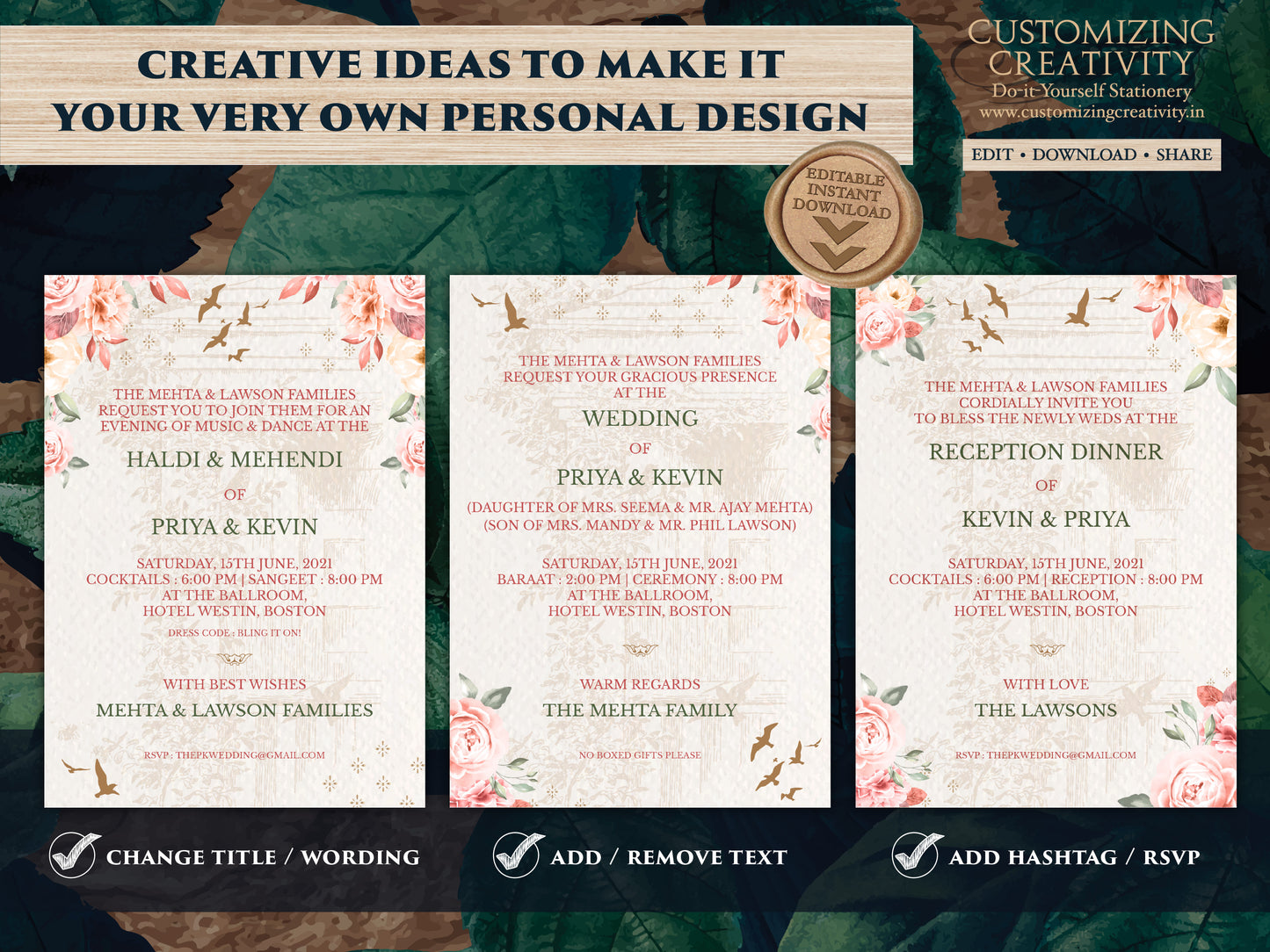 Anand Karaj Invites & Sikh Wedding cards, Anand Karaj Wedding invites electronic Sikh, Sikh Invitations digital as Indian Wedding cards Sikh