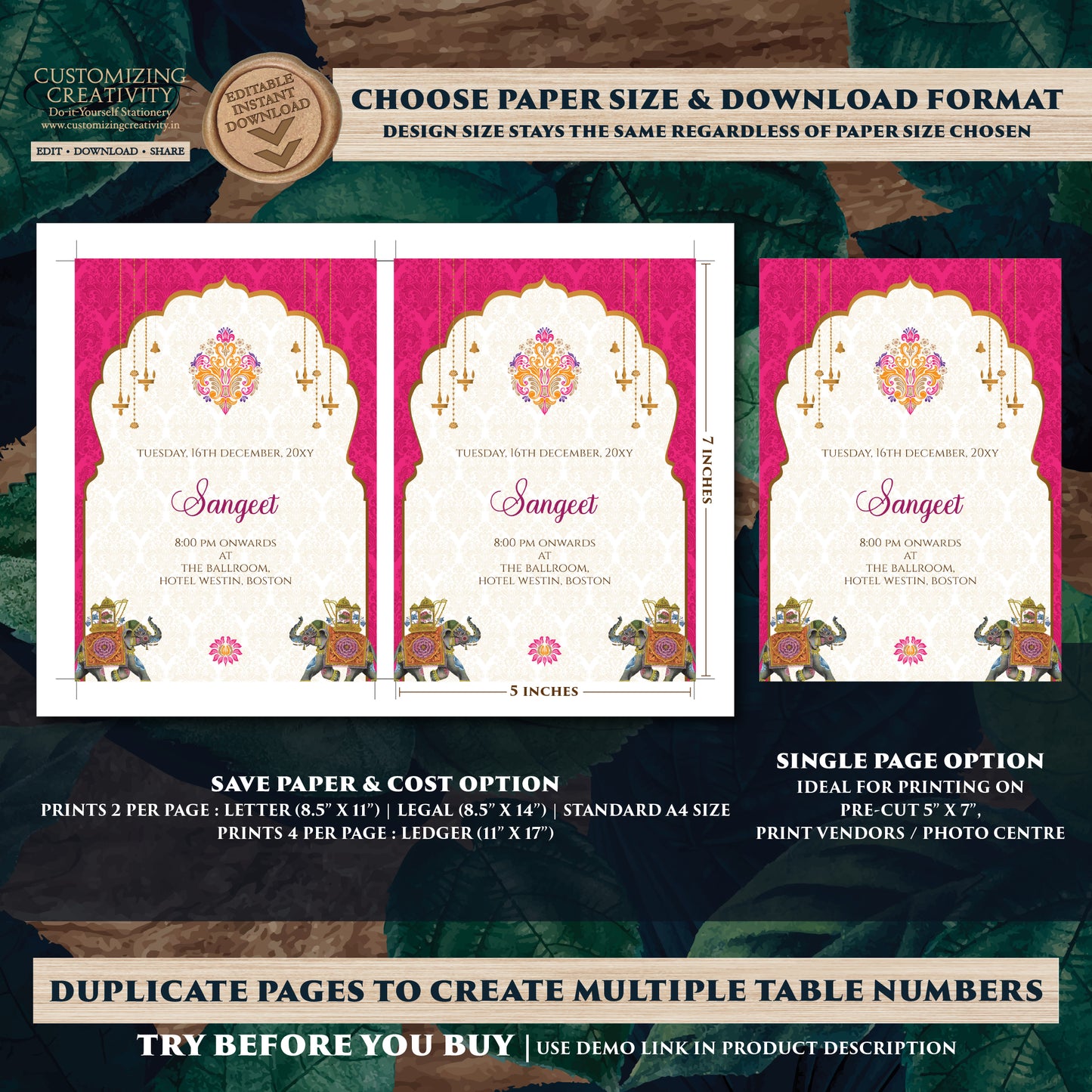 Digital Hindu Wedding card Indian Wedding invitation, Indian wedding invite & Gujarati Kankotri, Hindu invitation as Hindu wedding invite