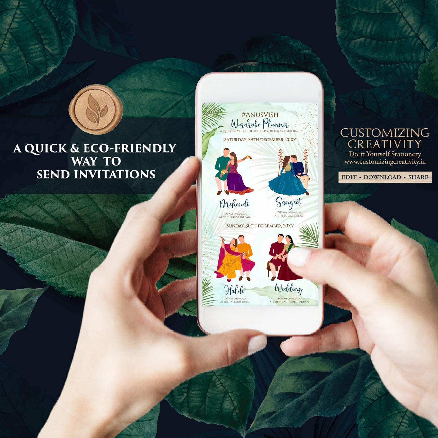 Digital Indian Wedding Wardrobe Planner Hindu Program, Indian Wedding Program & Indian wedding itinerary as Digital Indian wedding Timeline