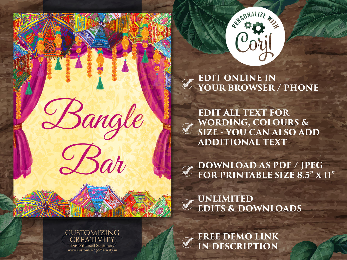Bangle Bar signs Dholki decoration, Desi Wedding decor Bangle ceremony & Henna station sign, Mehndi decor as Dholki decor, Food station sign