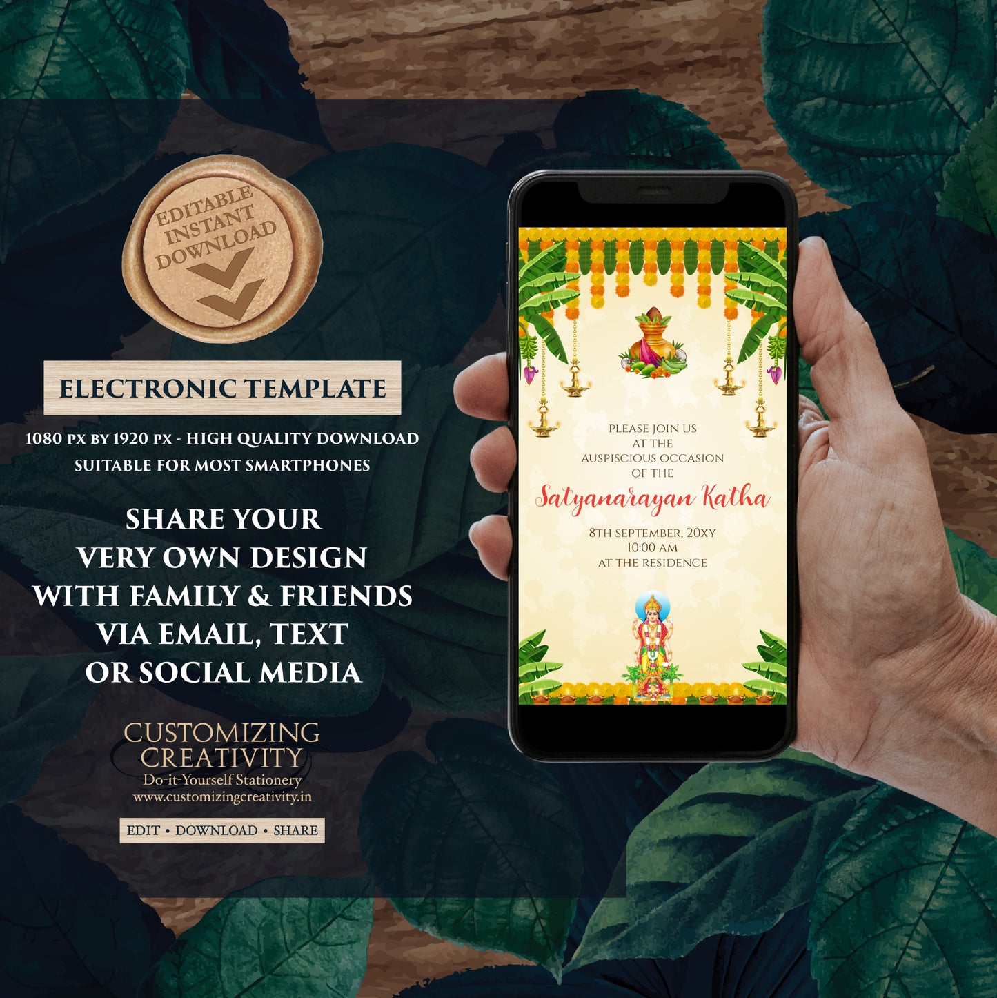 Indian pooja invite Satyanarayan katha invitation, Satyanarayan pooja invitation Indian Satya Narayan katha invitation, Satyanarayan invite