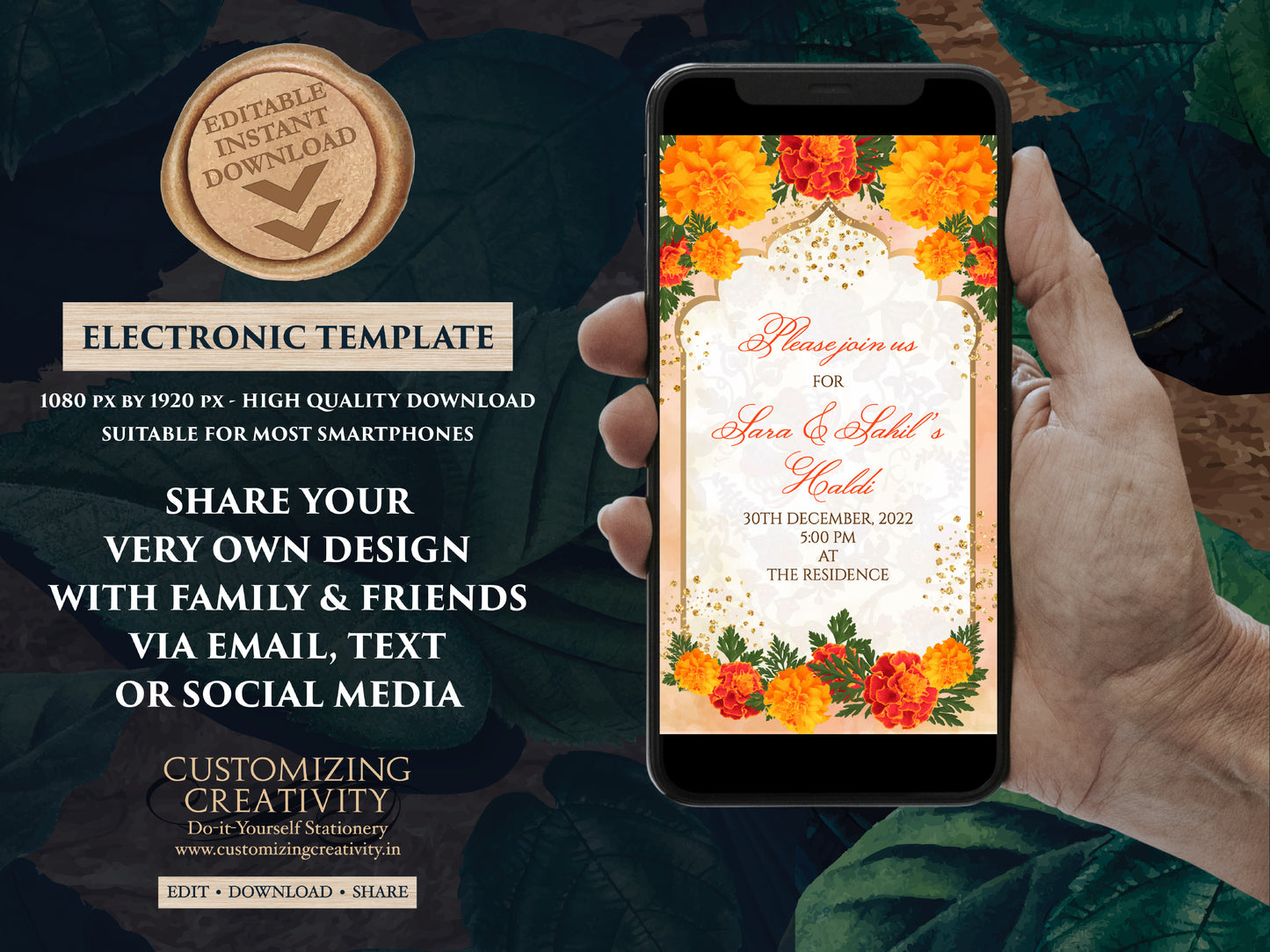 Pithi invitations as Gaye Holud card, Haldi invitations & Haldi invite card, Haldi cards as Pithi invites, Holud invites as Maiyan invites