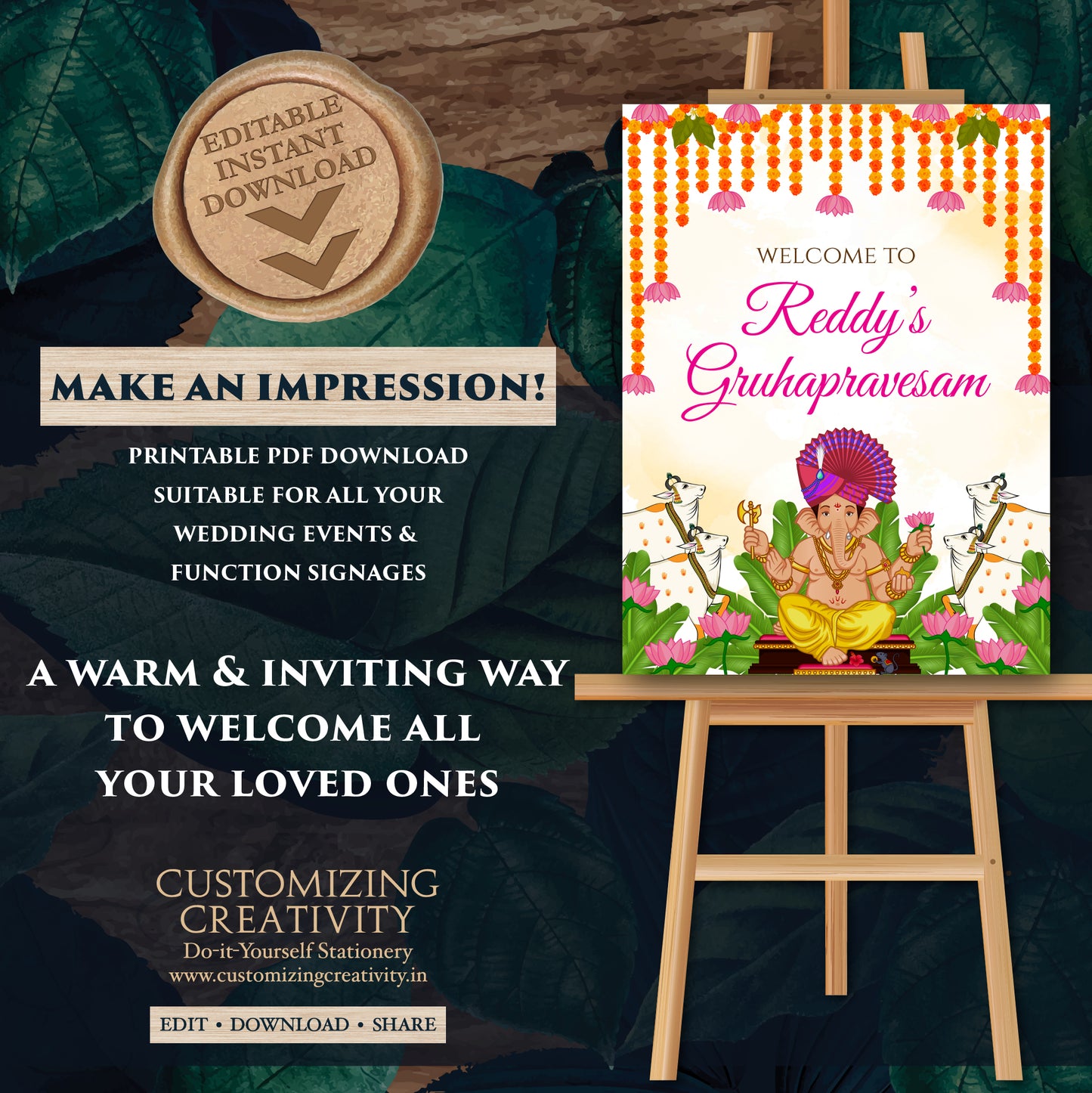 Gruhapravesam Welcome signs Indian Housewarming sign & Grihapravesh Welcome sign, Gruhapravesham signs Indian Housewarming welcome signs