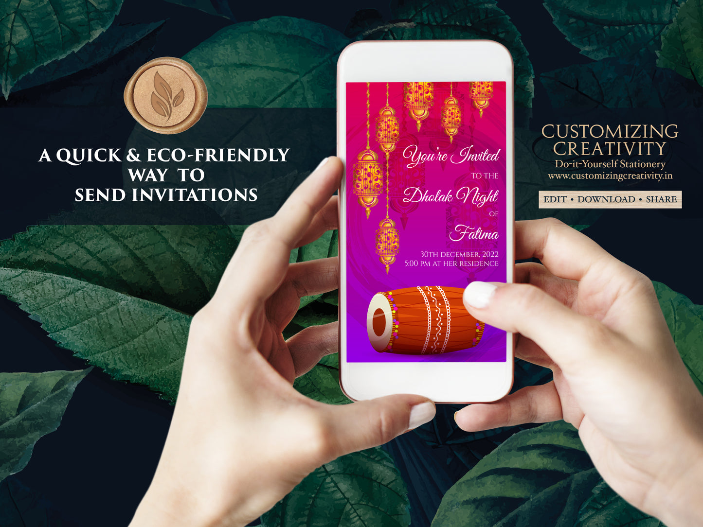 Muslim Dholki invitations, Dholak invitation & Dholki Invites Digital as Dholak night invitations Muslim, Pakistani Dholak invite electronic
