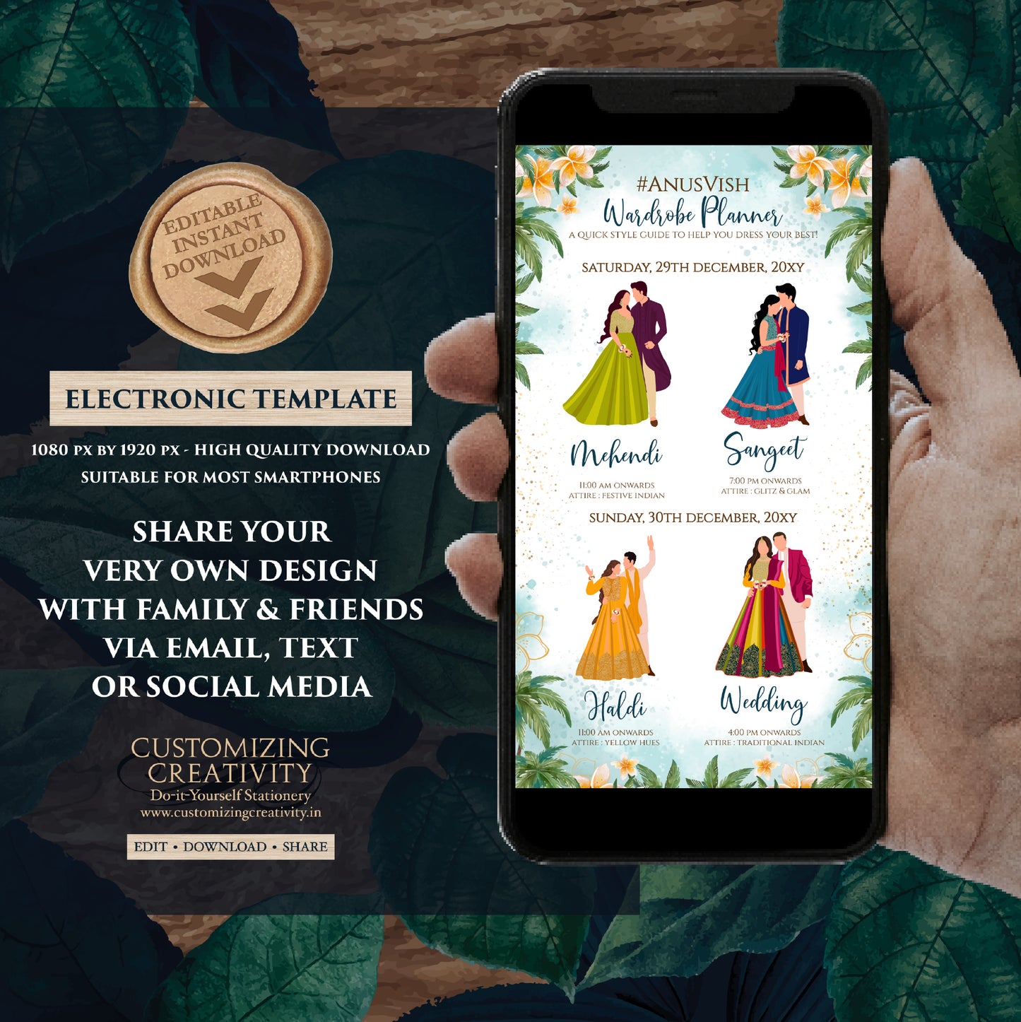 Indian wedding Timeline Indian wedding itinerary, Digital Hindu Wedding Wardrobe Planner & Indian Wedding Program, Hindu Wedding Program