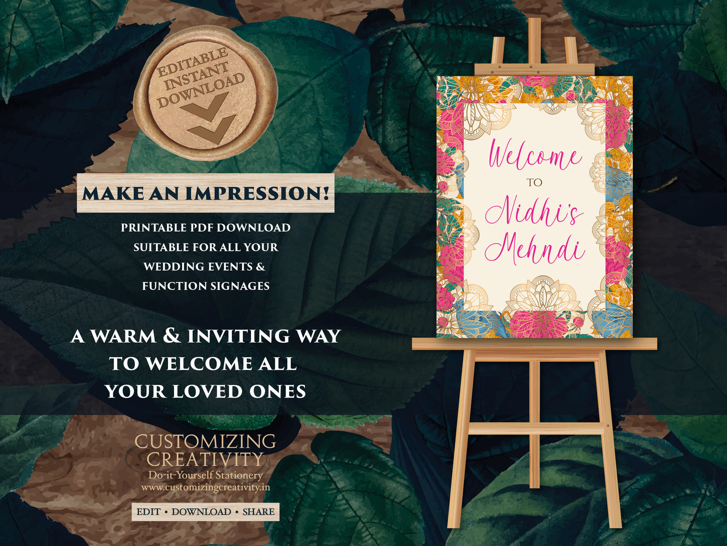 Mendhi Welcome signs, Mehendi decor sign as Mehendi signs, Mehndi Welcome signs & Mendhi decor sign, Mehndi Decor Signs as Mehndi poster