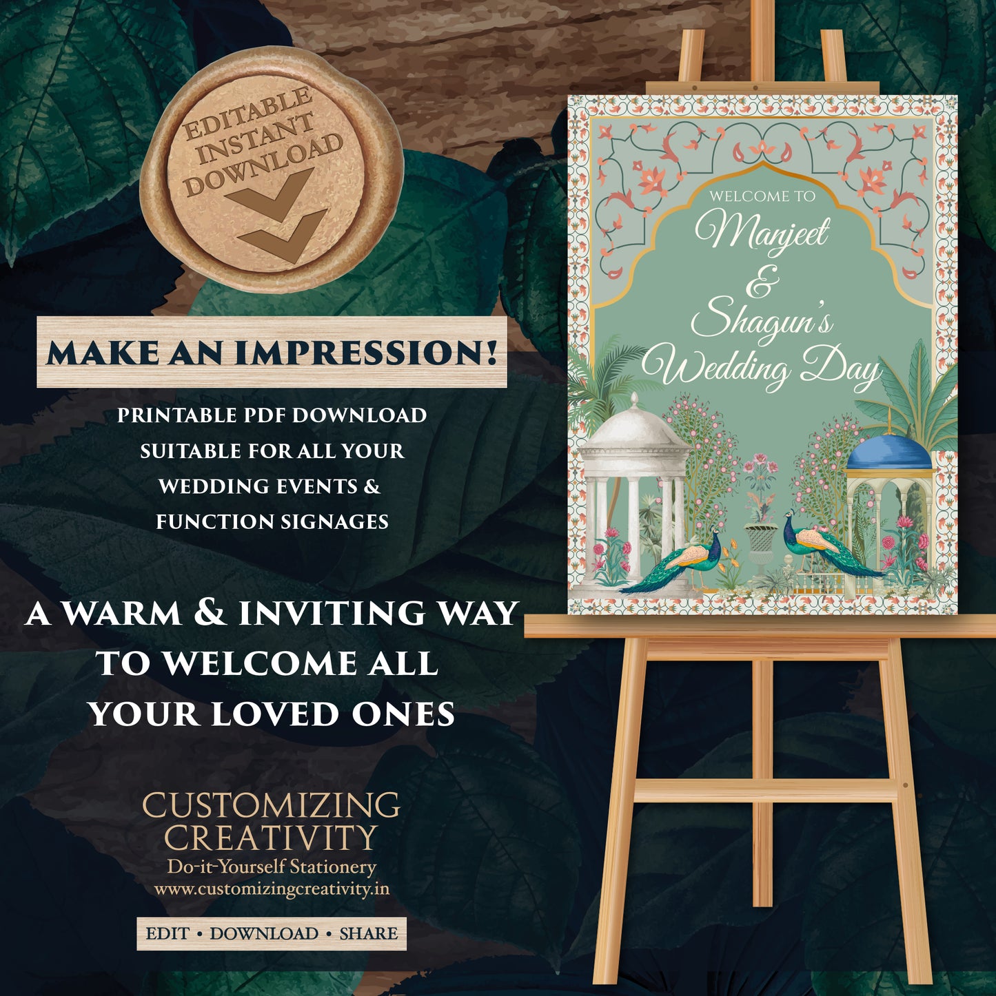 Indian Wedding Welcome sign Hindu Anand Karaj sign, Sikh Wedding sign & Punjabi Wedding Signs, Hindu Wedding Signs as Sikh Welcome signs