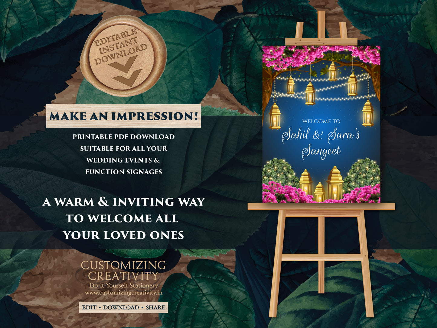 Indian Sangeet Signs as Sangeet Poster, Indian Wedding Sign as Indian Wedding Welcome Sign, Indian Sangeet Welcome Sign & Sangeet Decor sign