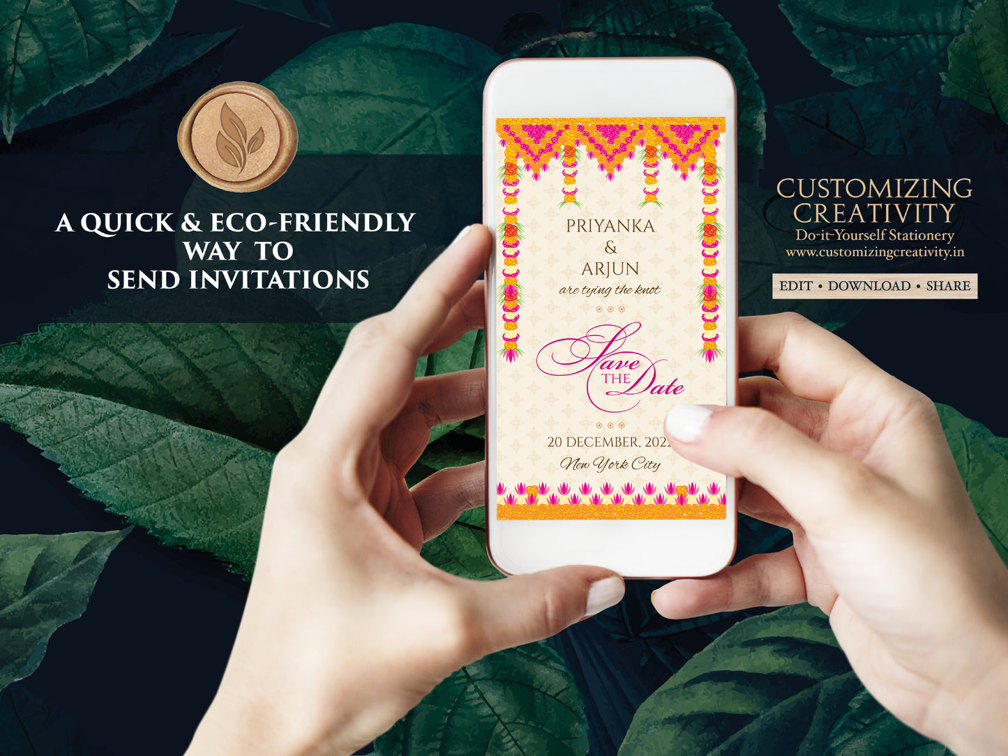 Indian Save the date Digital as Hindu Wedding Save the dates, Royal Save the date Traditional & Whats App Wedding Save the Date Electronic