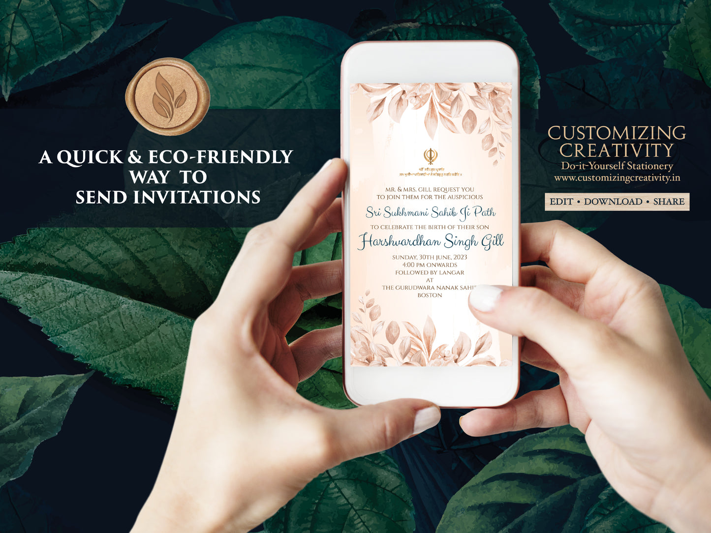 Sikh invitations for Path as Sikh Sukhmani Sahib Paath invitations, Sri Sukhmani Sahib Path invitations Sikh & Punjabi Wedding invitations