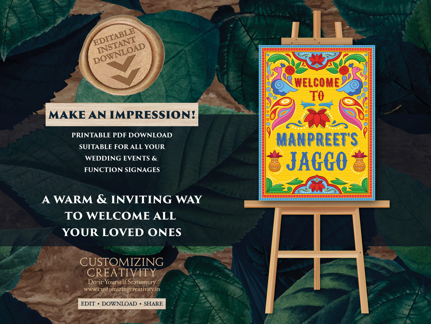 Jaggo Welcome Signs as Punjabi Art sign decor, Jaggo signs Truck Art Indian as Bollywood Poster sign, Jago sign Welcome as Sikh Welcome sign