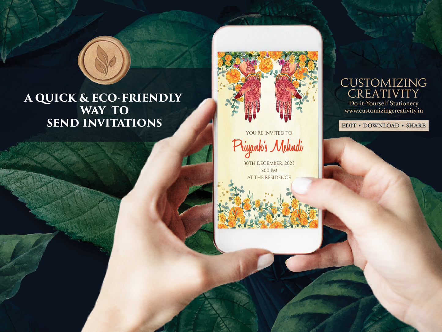 Mehndi invitations as Mendhi invites, Mendhi Night invites as Mehendi invites, Digital Mehndi invites & Mehndi Invites, Mehendi invitations