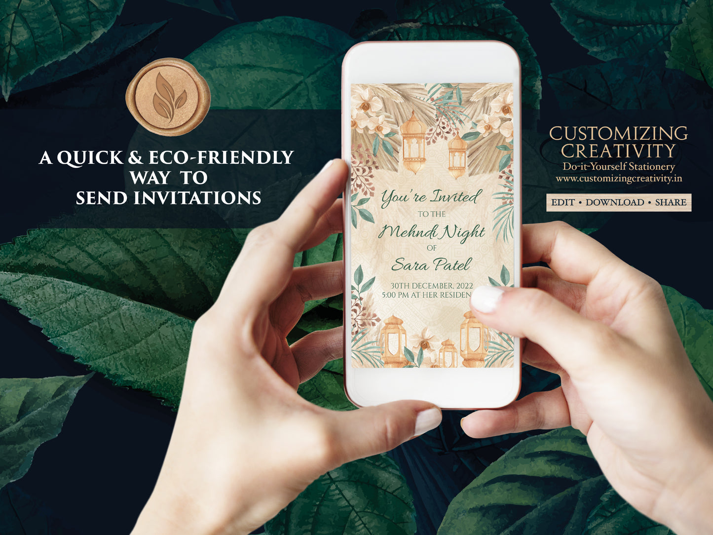 Mendhi invites as Mendhi invitations, Dholki invites as Dholki invitations, Muslim invitations, Digital Mehendi invites & Mehndi invitations