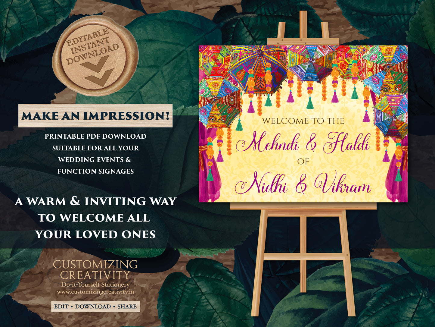 Mehndi Welcome signs & Mendhi decor sign Umbrella, Mehndi Signs as Mehndi poster, Mendhi Umbrella Desi decor as Mehendi signs, Mendhi signs