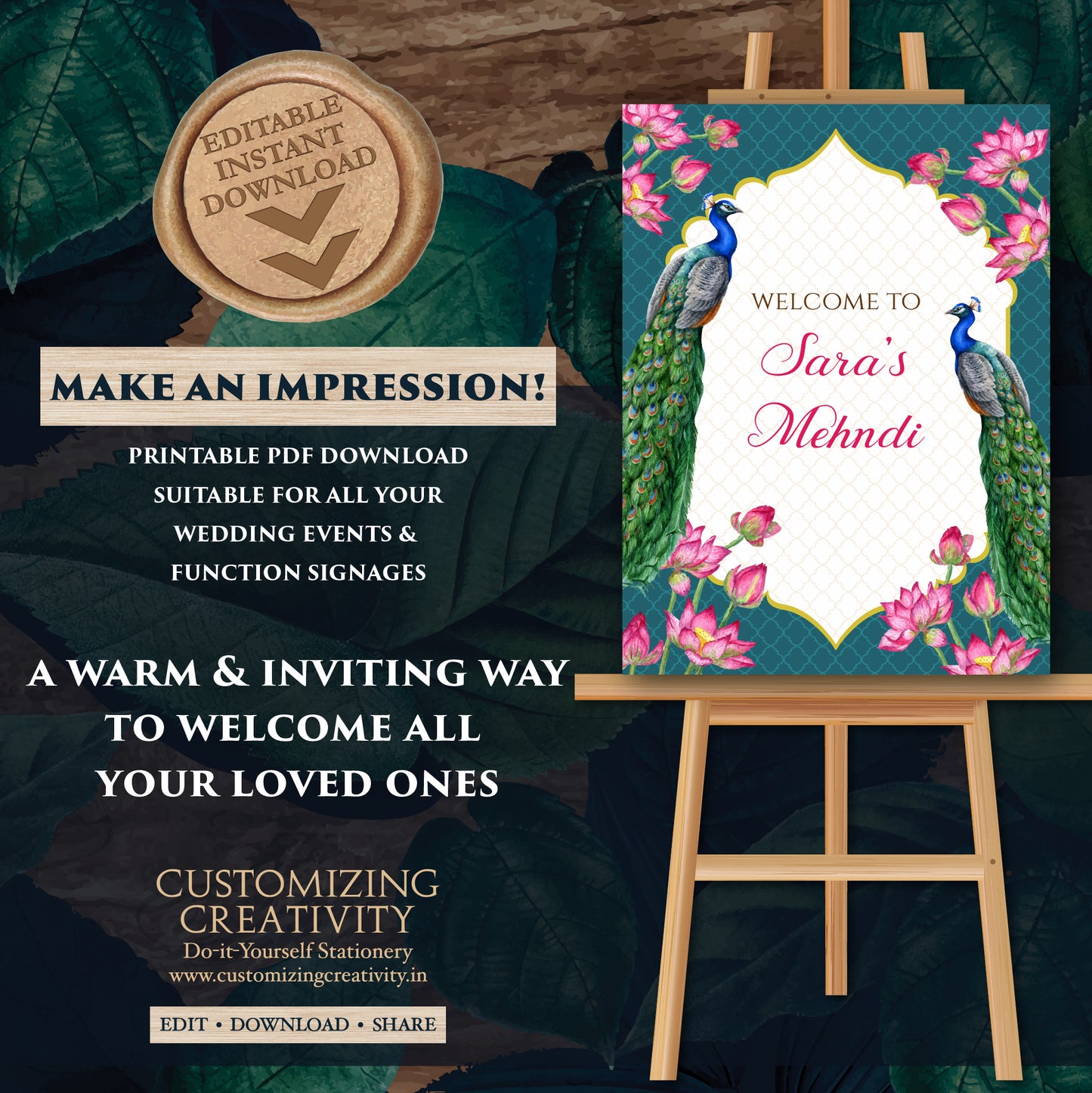 Mehndi welcome signs as Mehendi decor, Mehndi posters & Mehendi Welcome Sign, Mehndi sign board as Mehndi signs, Mendhi welcome signs