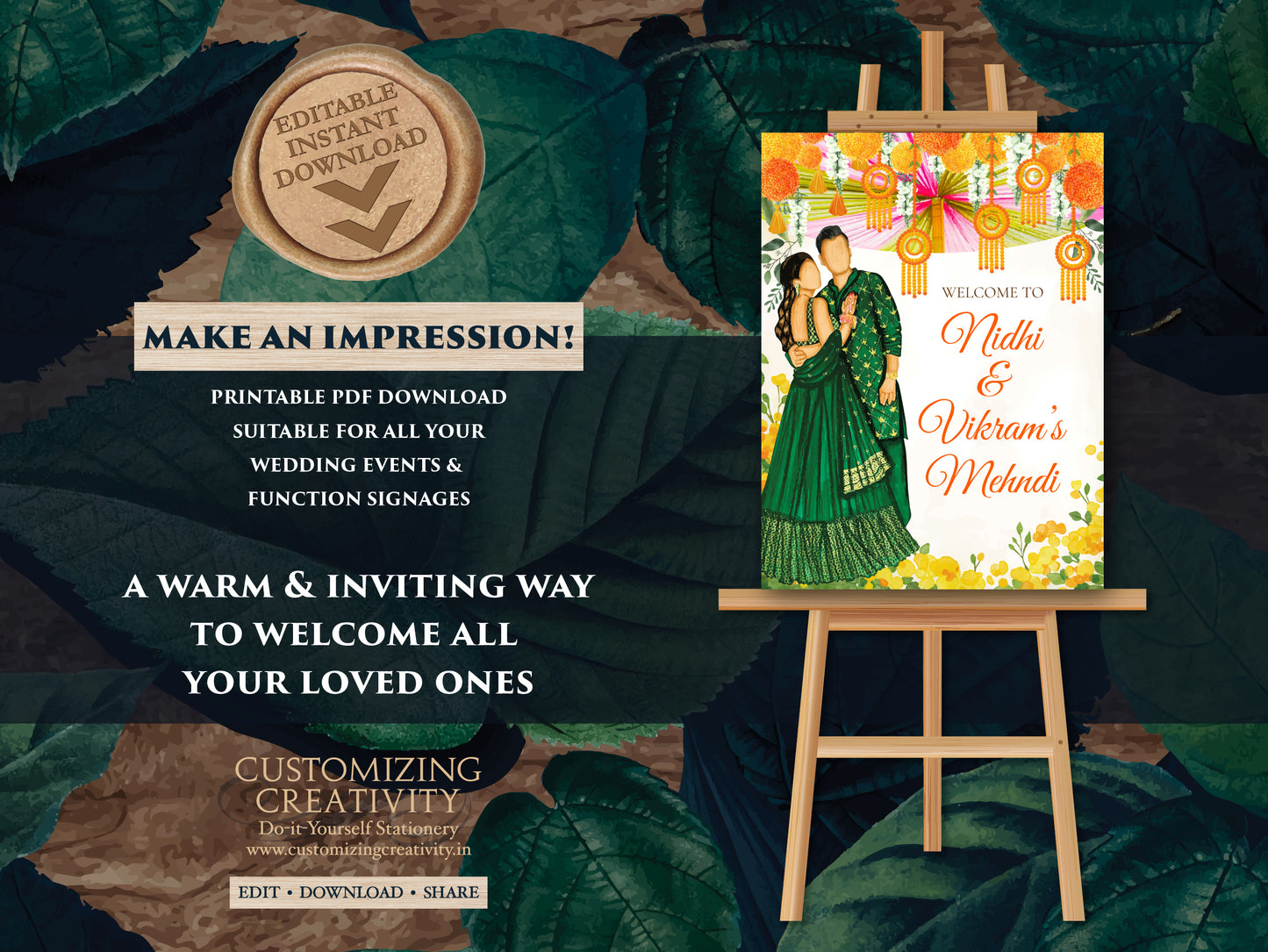 Mehndi Welcome signs & Mehndi signs, Mehendi welcome sign as Mehendi signs, Mendhi Welcome sign as Mehndi decor, Mendhi sign as Mendhi decor
